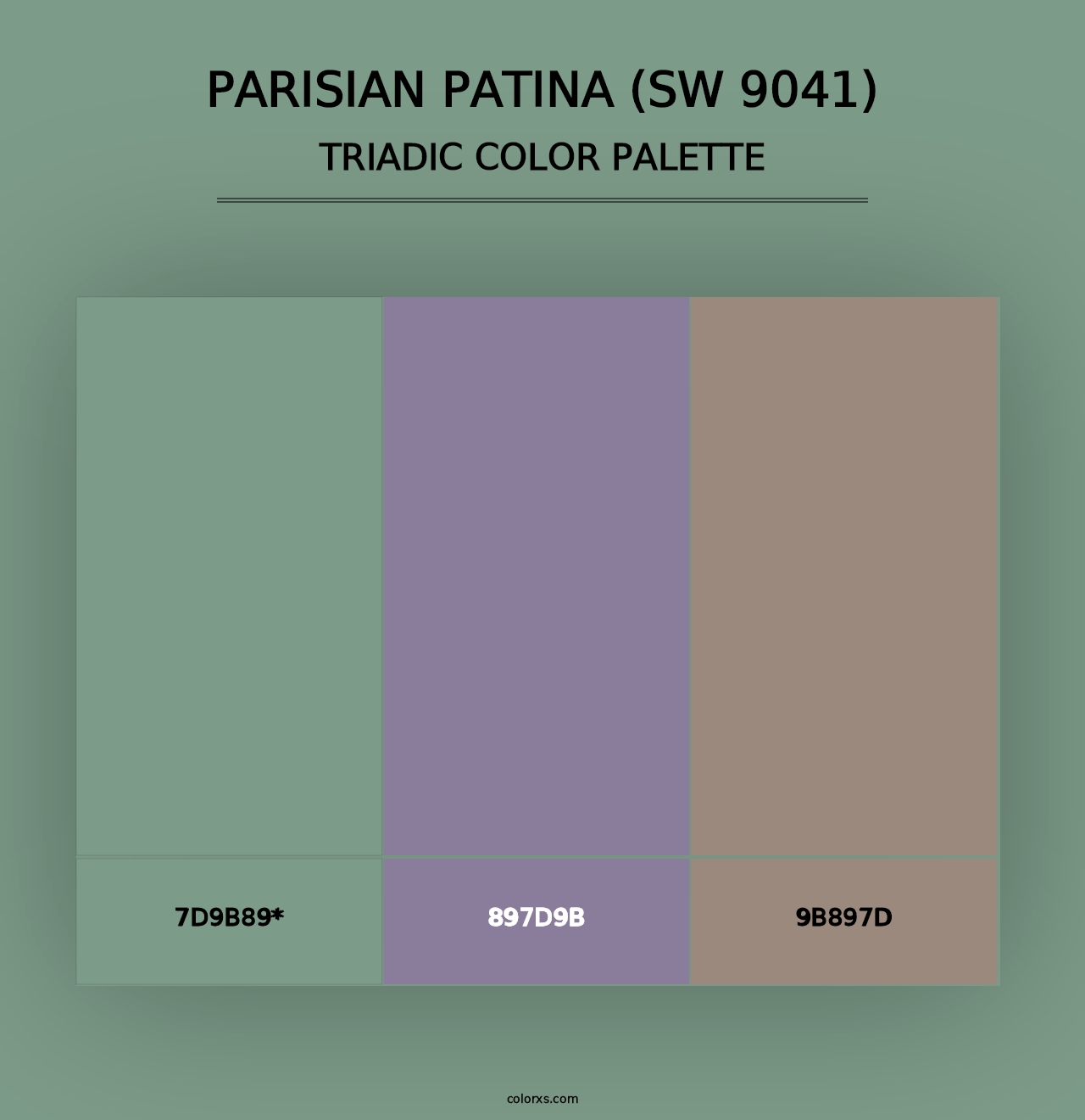 Parisian Patina (SW 9041) - Triadic Color Palette