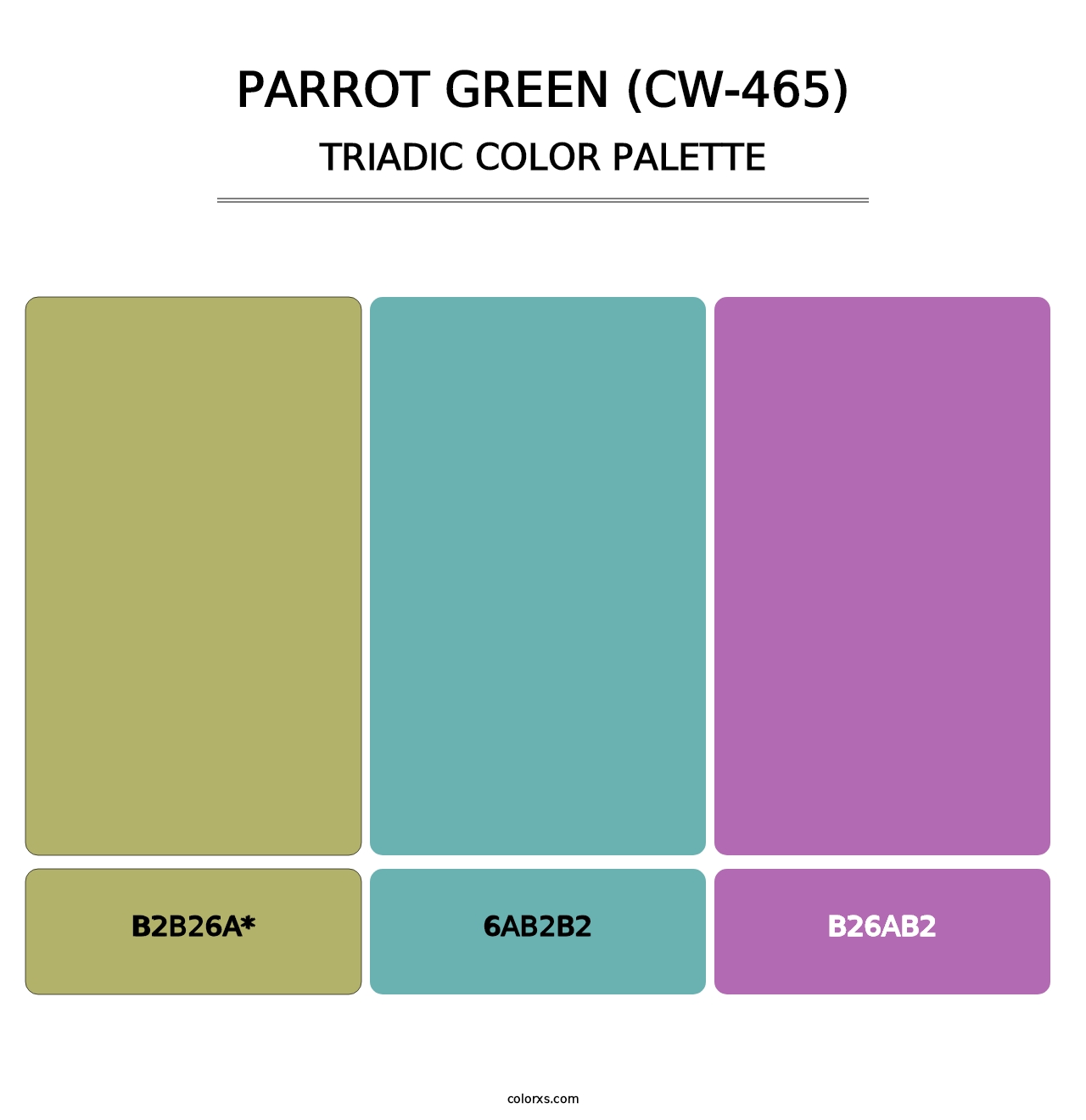 Parrot Green (CW-465) - Triadic Color Palette