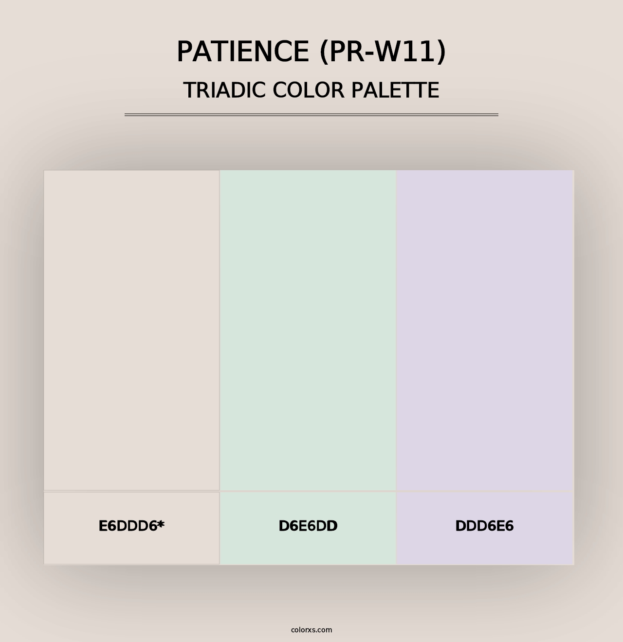 Patience (PR-W11) - Triadic Color Palette