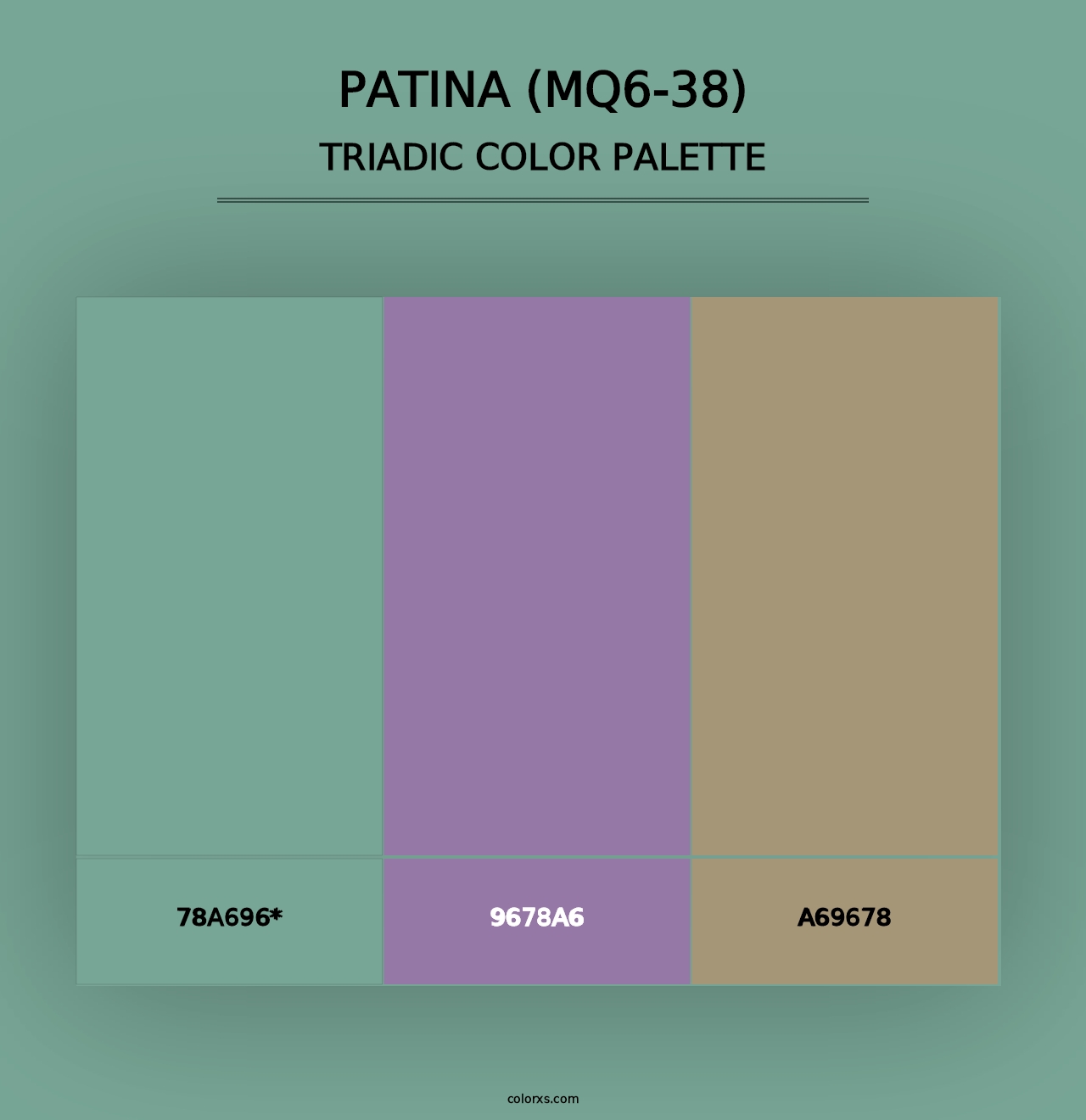 Patina (MQ6-38) - Triadic Color Palette