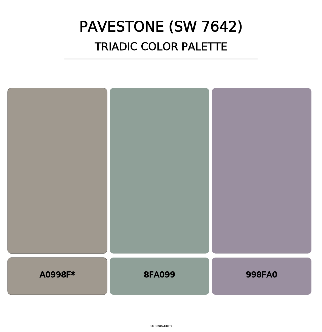 Pavestone (SW 7642) - Triadic Color Palette