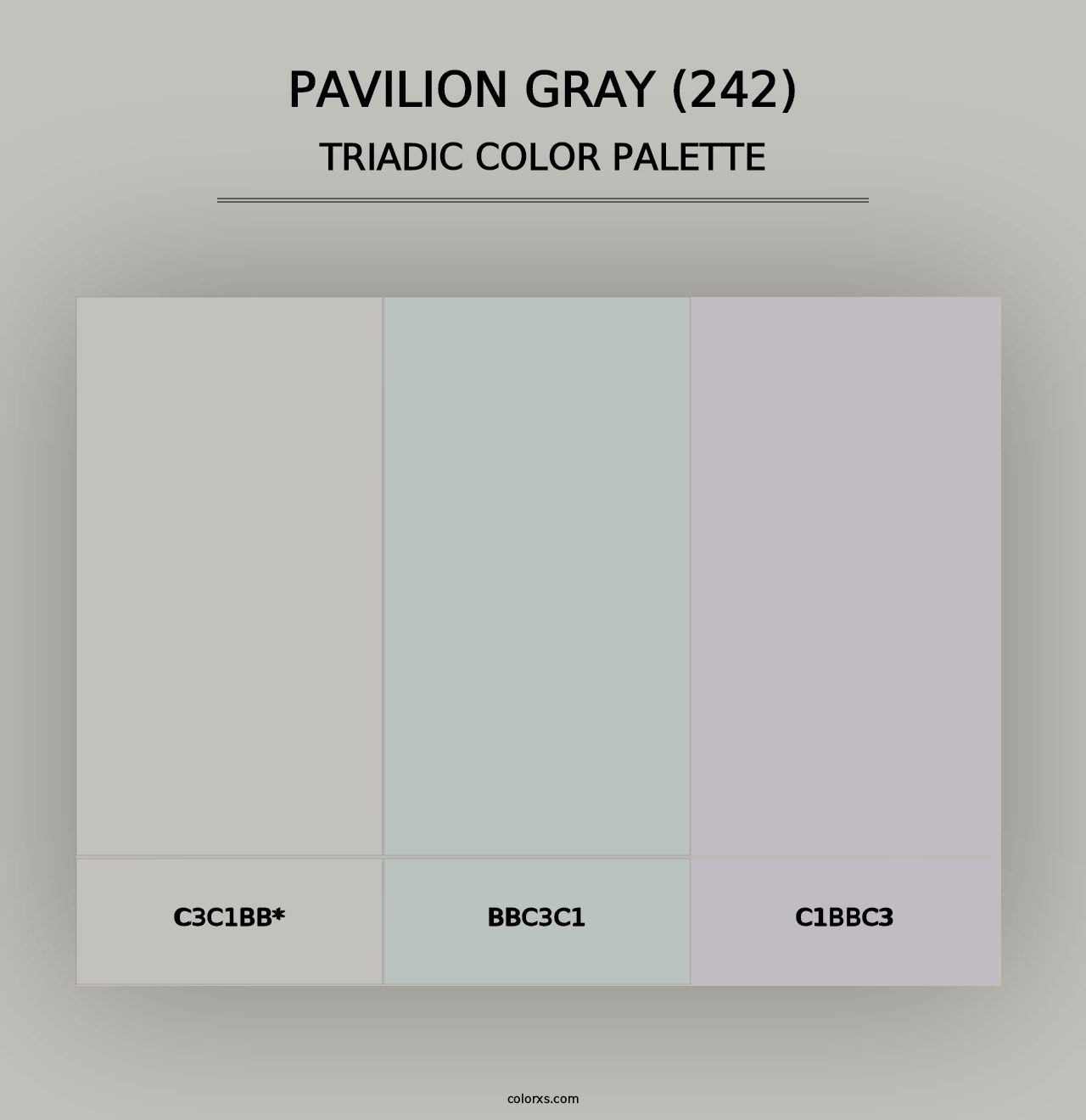 Pavilion Gray (242) - Triadic Color Palette