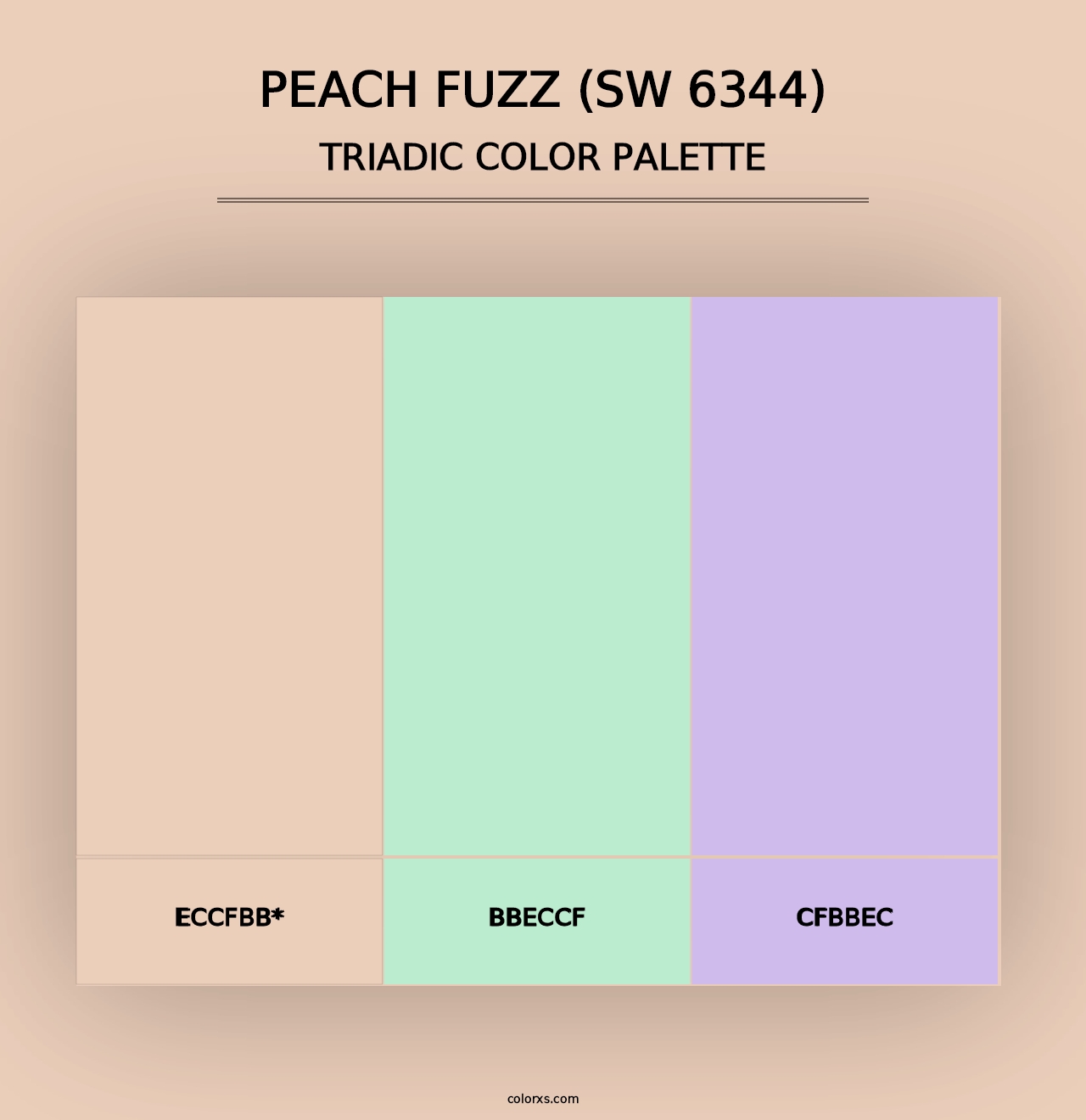 Peach Fuzz (SW 6344) - Triadic Color Palette