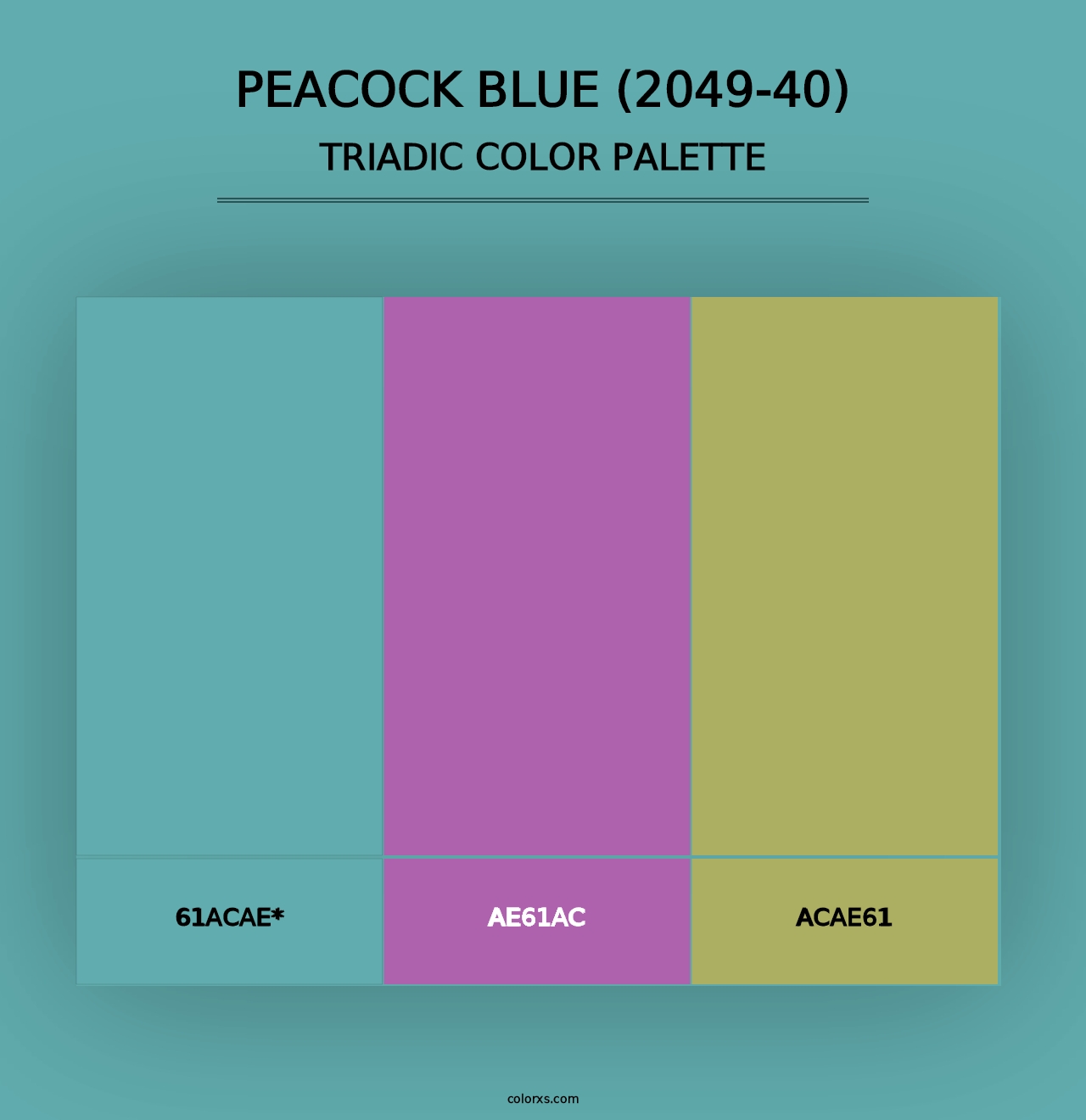 Peacock Blue (2049-40) - Triadic Color Palette