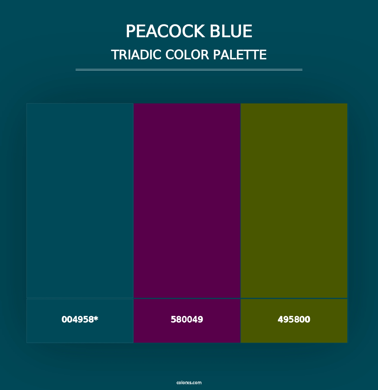 Peacock Blue - Triadic Color Palette