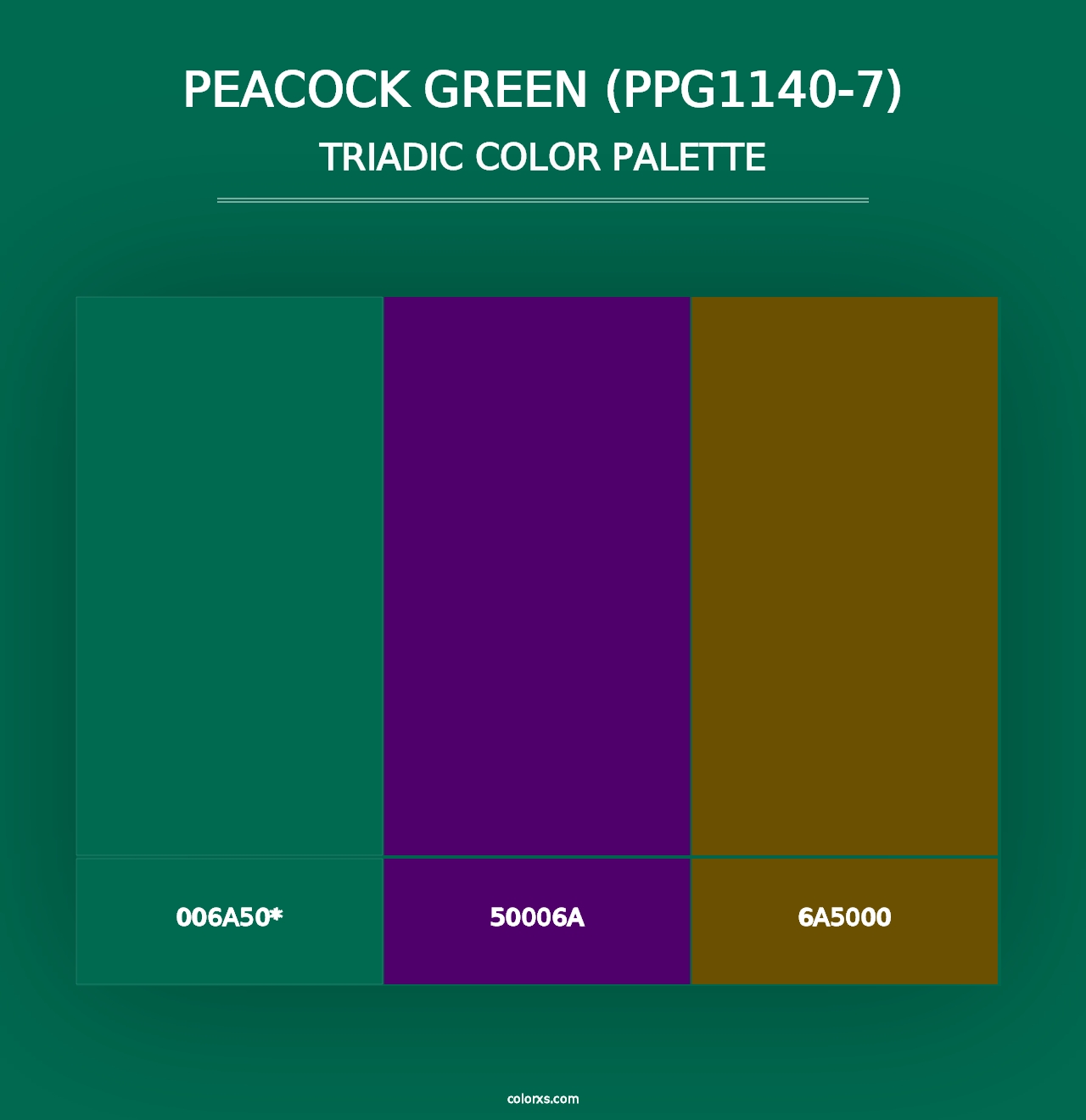 Peacock Green (PPG1140-7) - Triadic Color Palette