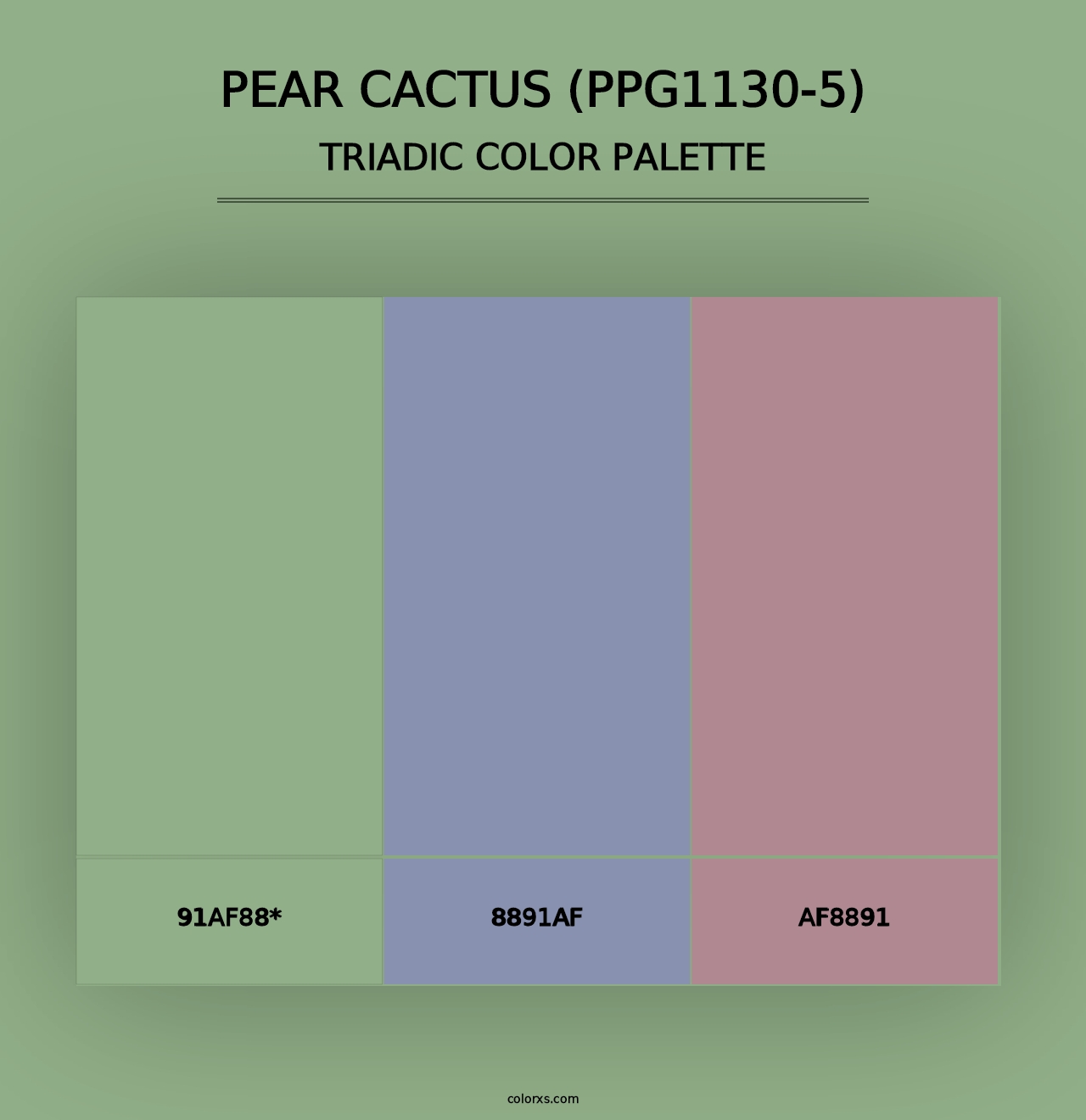 Pear Cactus (PPG1130-5) - Triadic Color Palette