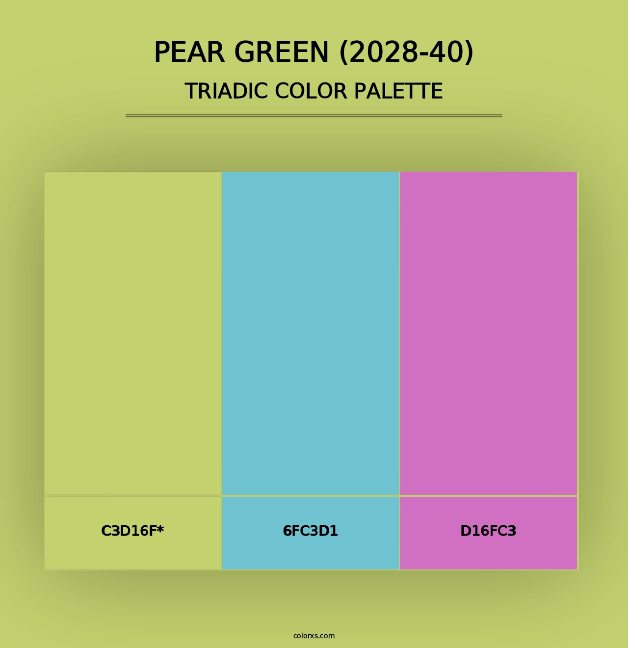 Pear Green (2028-40) - Triadic Color Palette