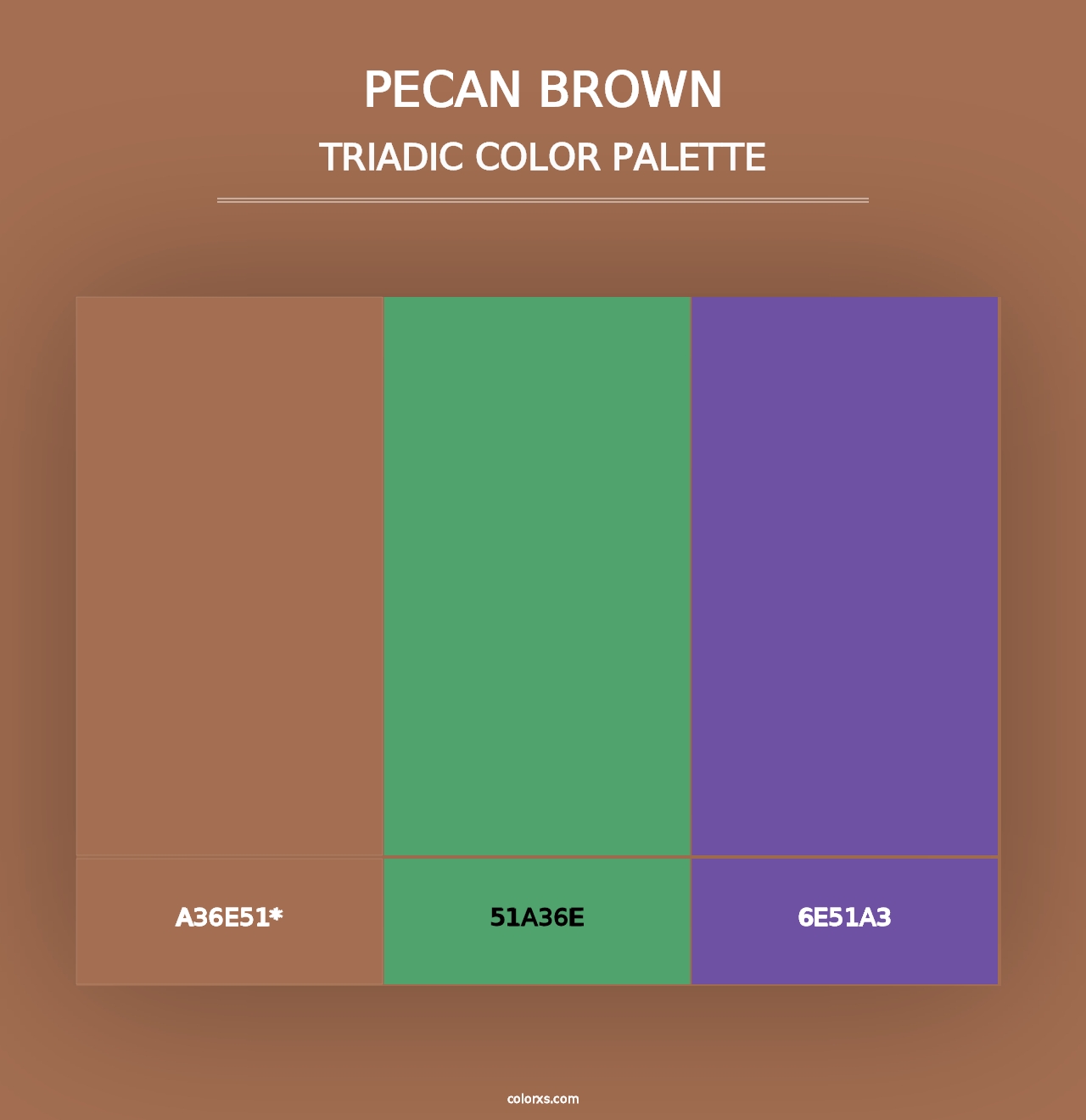 Pecan Brown - Triadic Color Palette