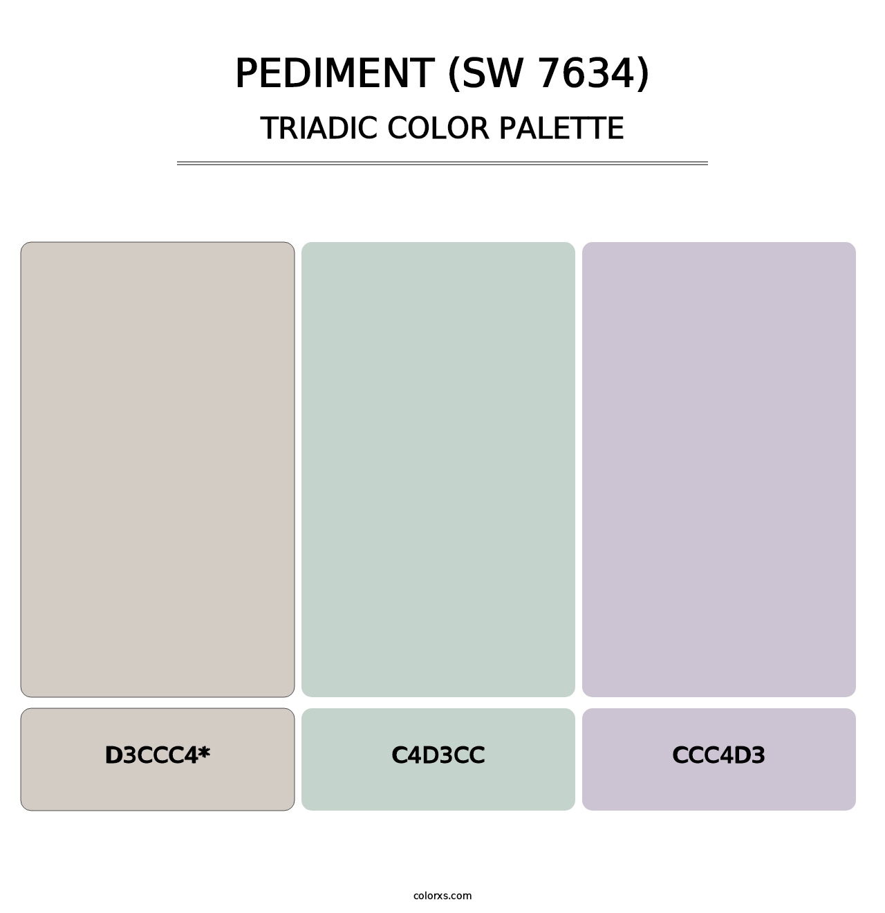 Pediment (SW 7634) - Triadic Color Palette