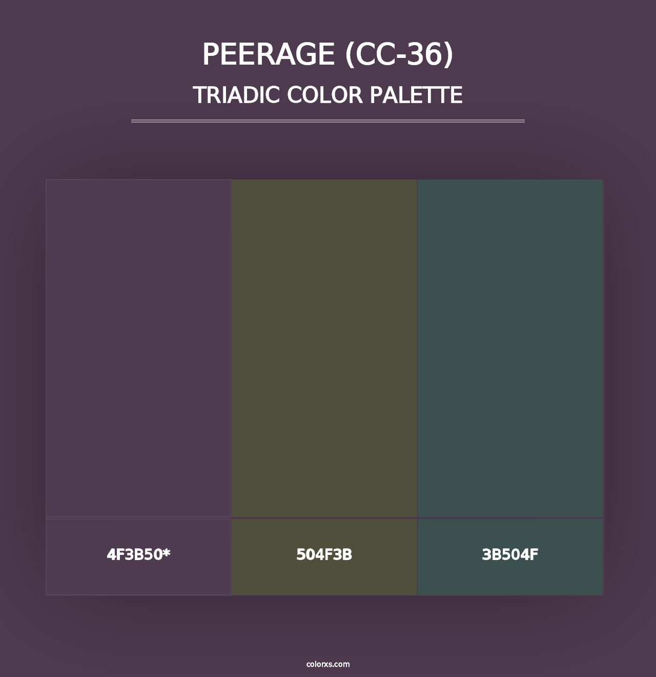 Peerage (CC-36) - Triadic Color Palette