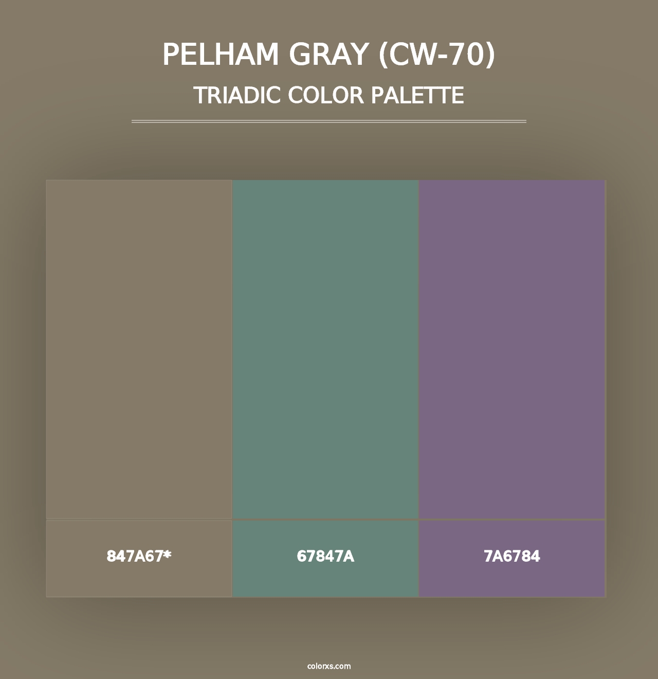 Pelham Gray (CW-70) - Triadic Color Palette