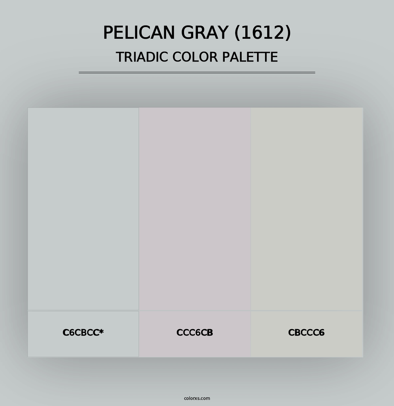 Pelican Gray (1612) - Triadic Color Palette