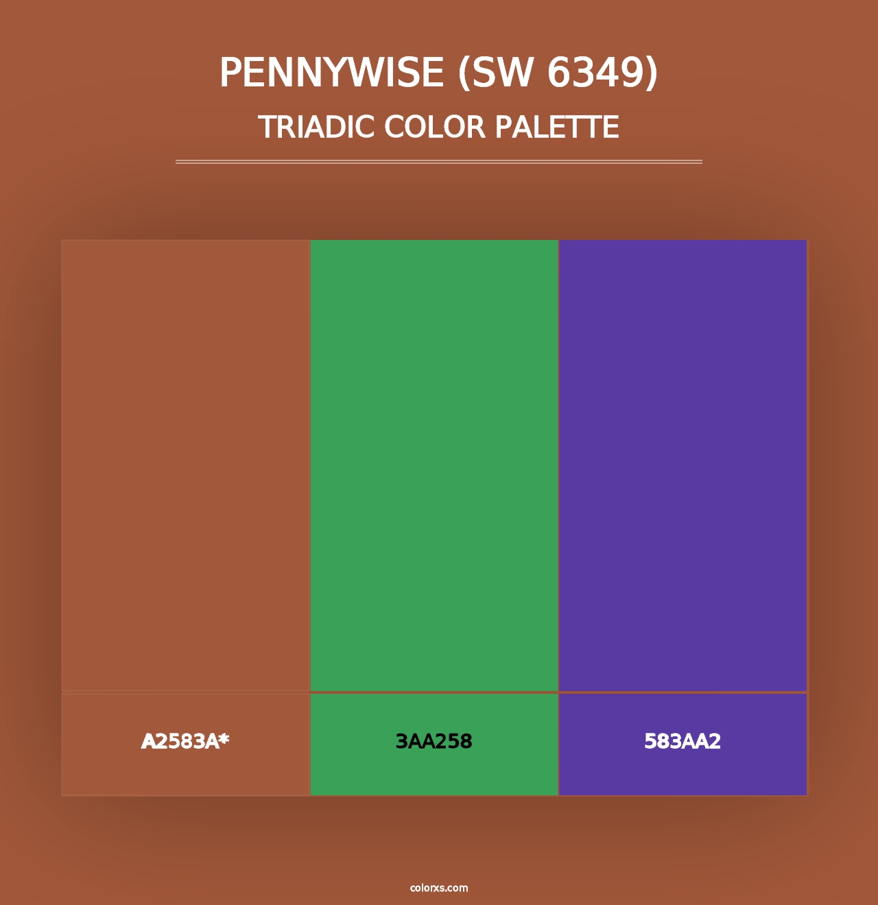 Pennywise (SW 6349) - Triadic Color Palette