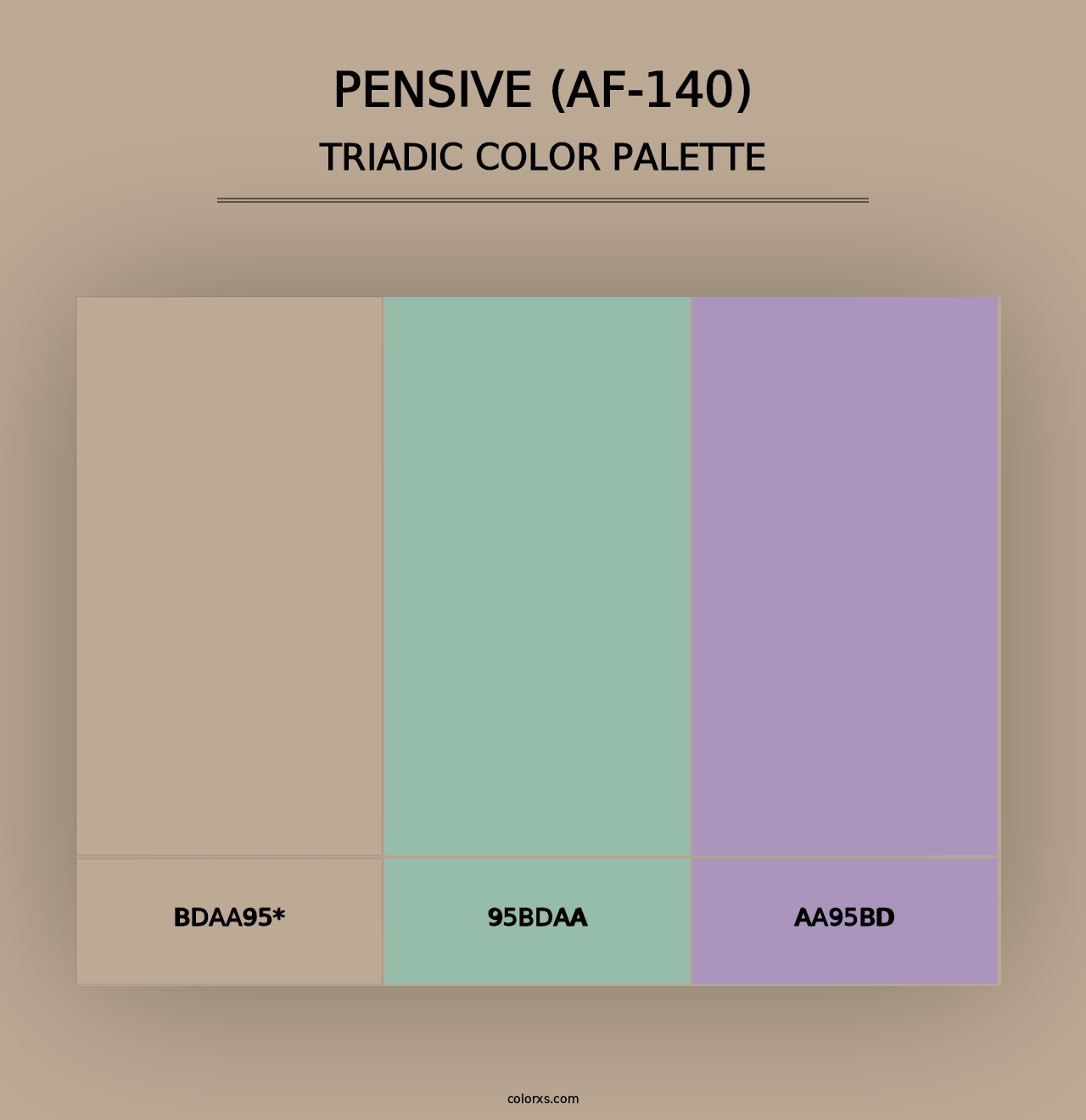 Pensive (AF-140) - Triadic Color Palette