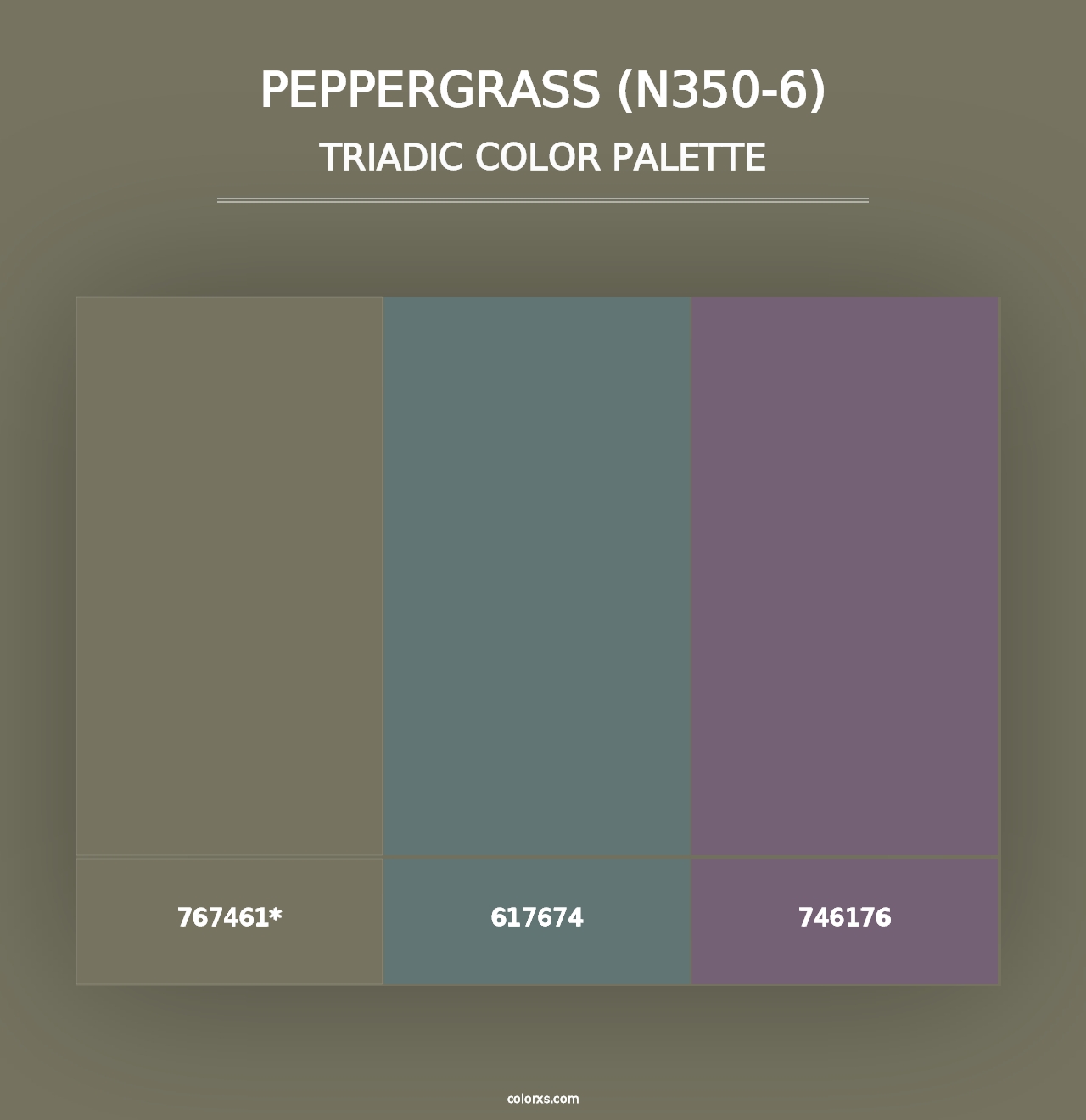 Peppergrass (N350-6) - Triadic Color Palette