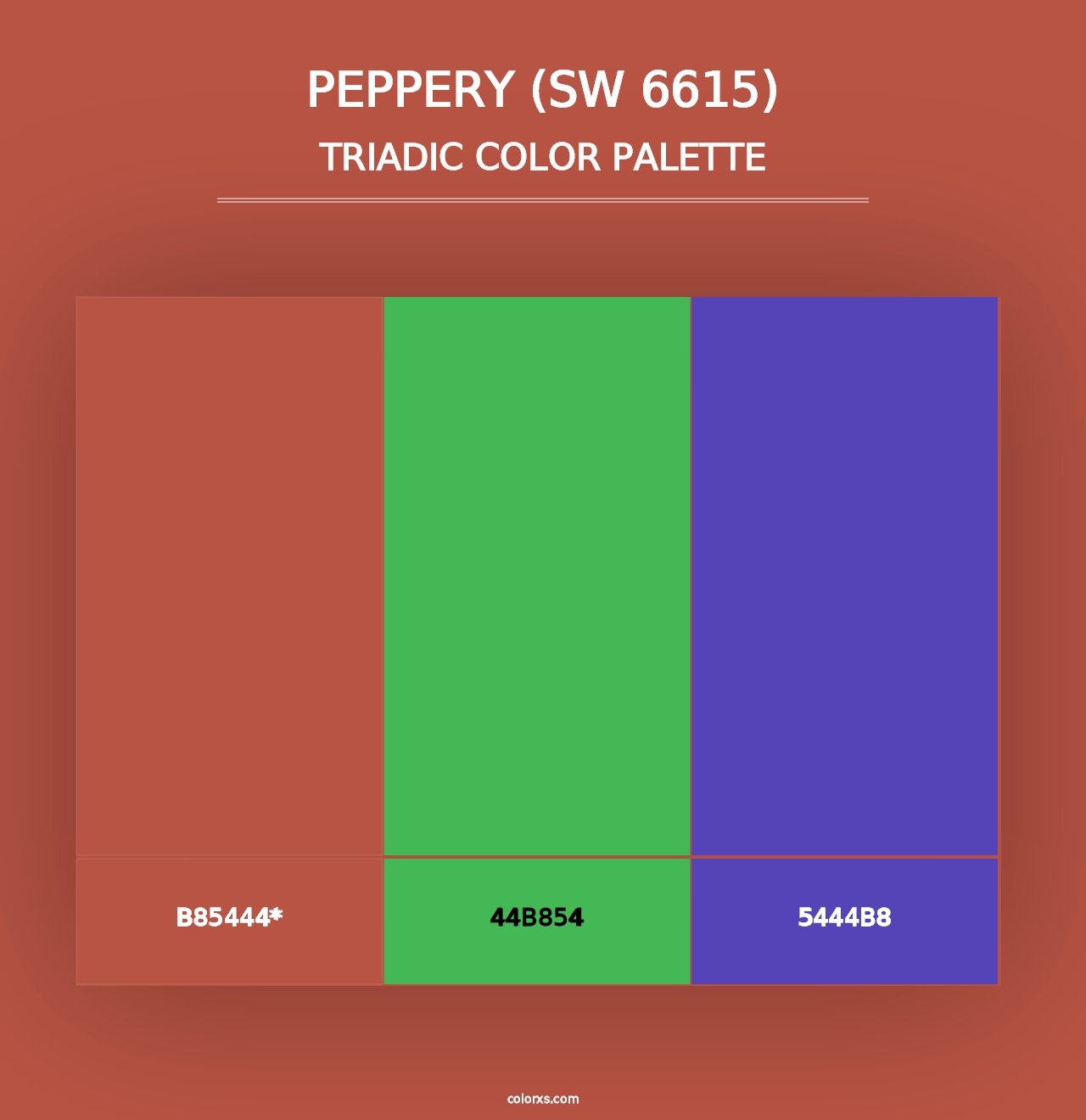 Peppery (SW 6615) - Triadic Color Palette