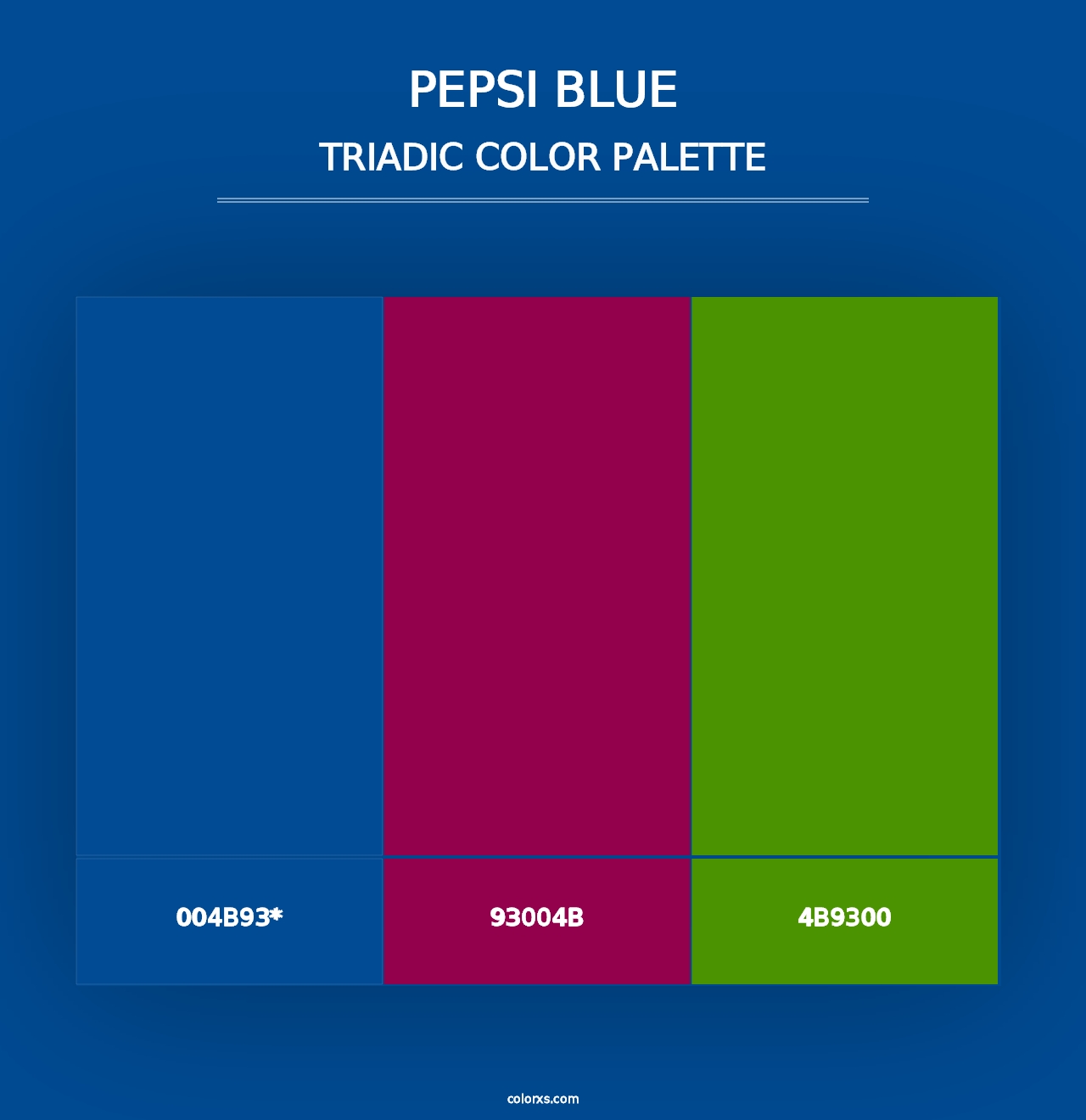 Pepsi Blue - Triadic Color Palette