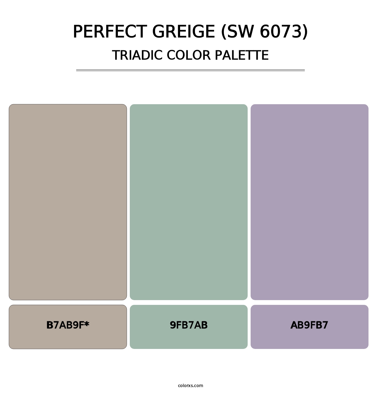 Perfect Greige (SW 6073) - Triadic Color Palette