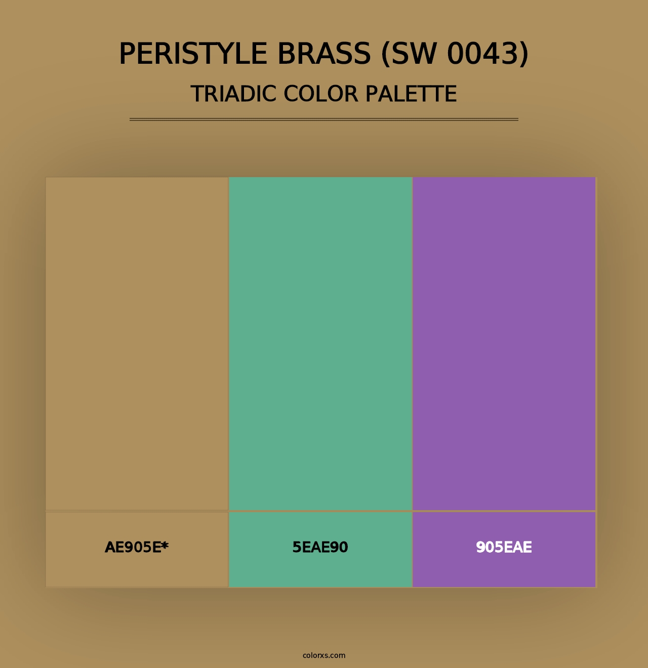 Peristyle Brass (SW 0043) - Triadic Color Palette