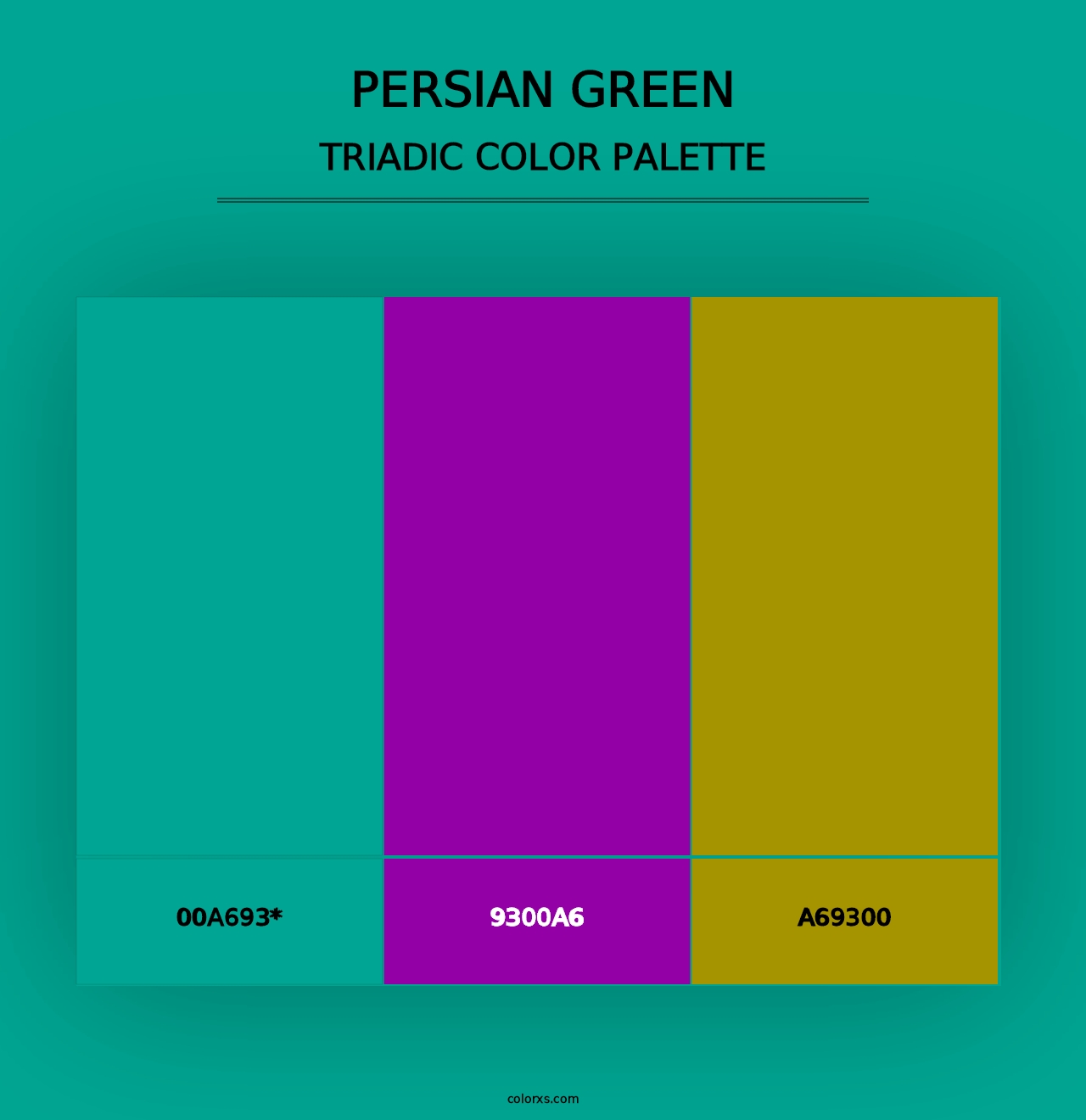 Persian Green - Triadic Color Palette