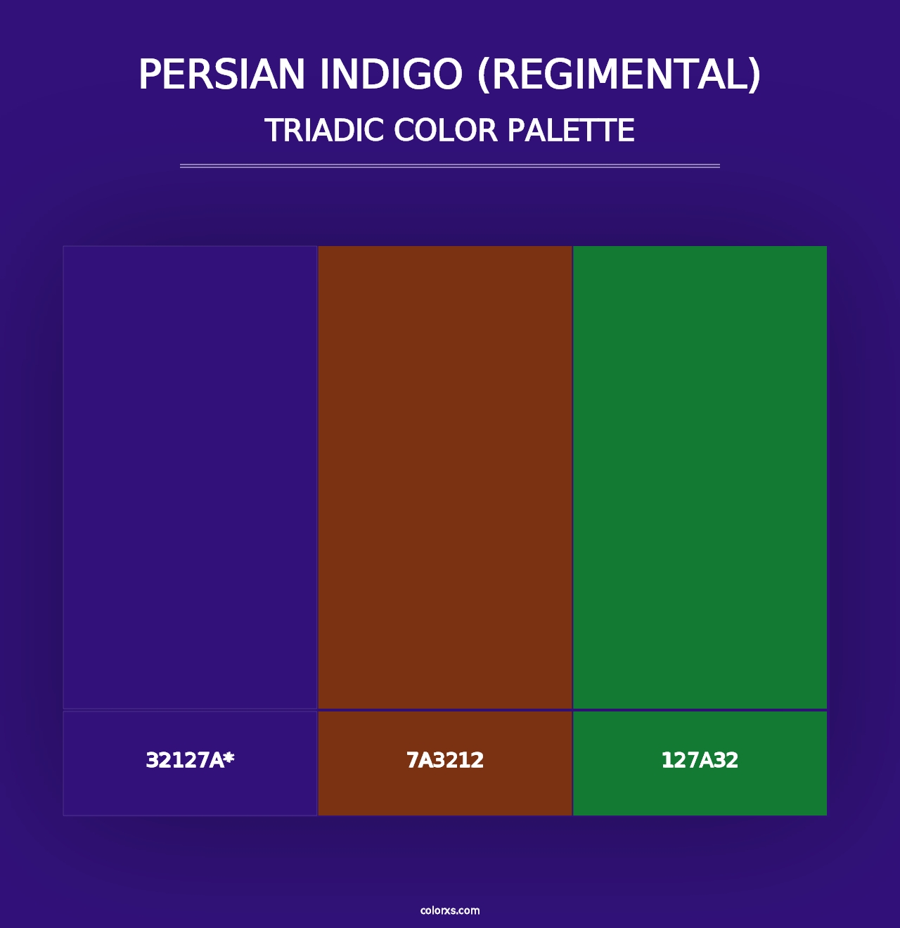 Persian Indigo (Regimental) - Triadic Color Palette