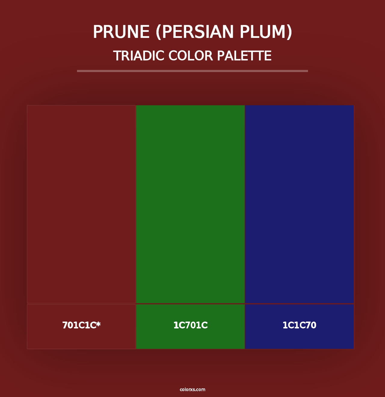 Prune (Persian Plum) - Triadic Color Palette