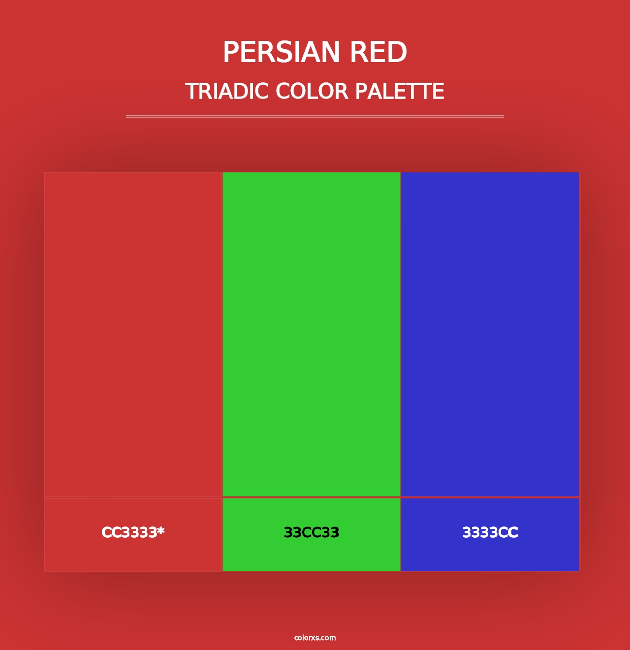 Persian Red - Triadic Color Palette