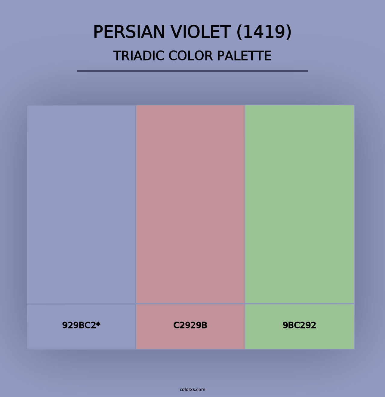 Persian Violet (1419) - Triadic Color Palette