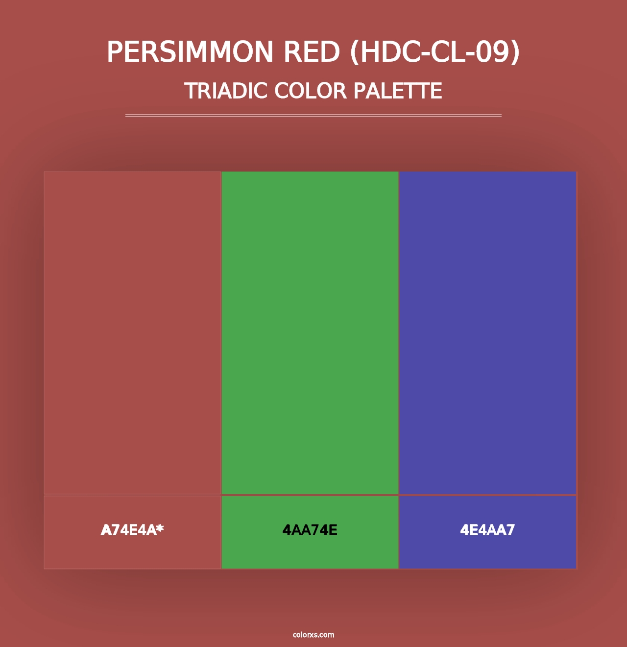 Persimmon Red (HDC-CL-09) - Triadic Color Palette