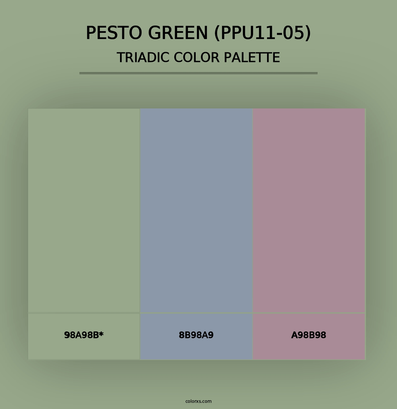 Pesto Green (PPU11-05) - Triadic Color Palette