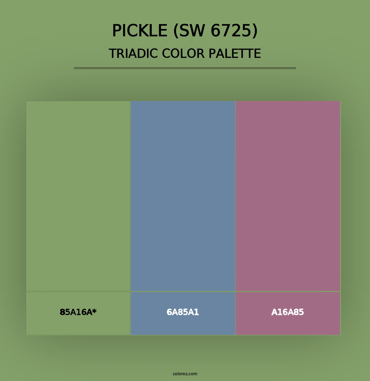 Pickle (SW 6725) - Triadic Color Palette