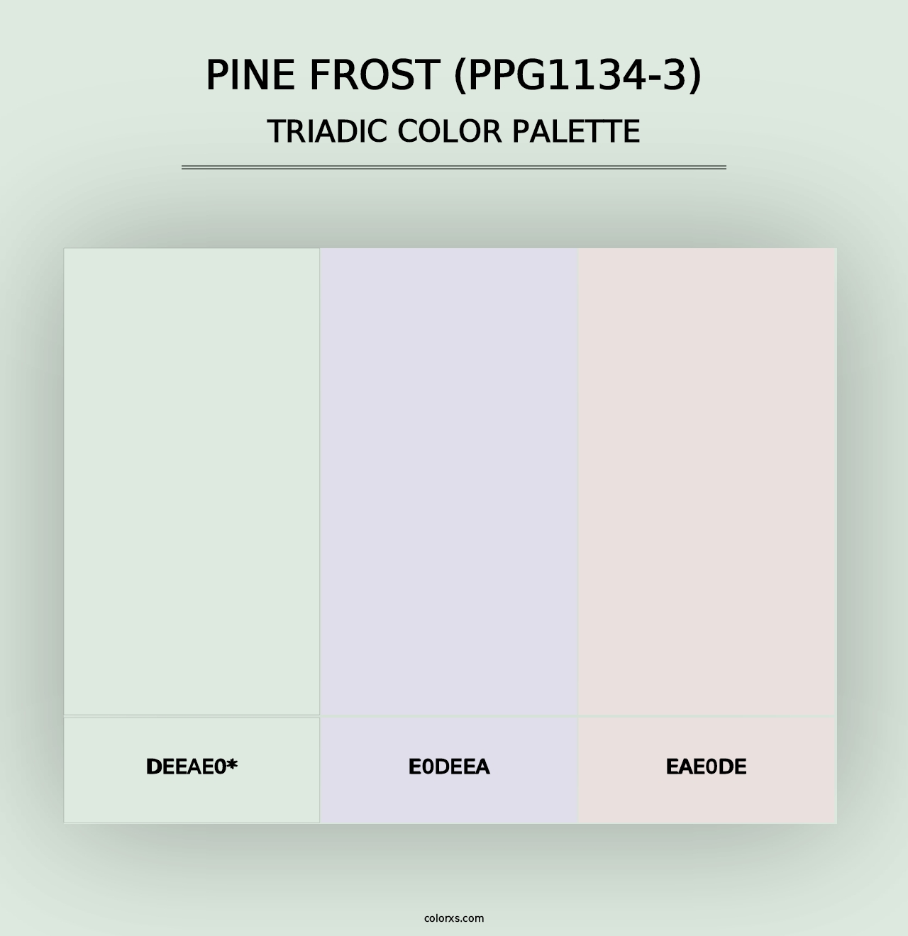 Pine Frost (PPG1134-3) - Triadic Color Palette