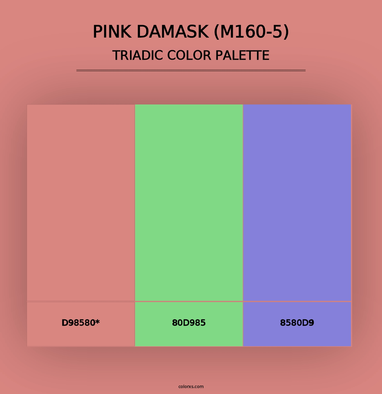 Pink Damask (M160-5) - Triadic Color Palette