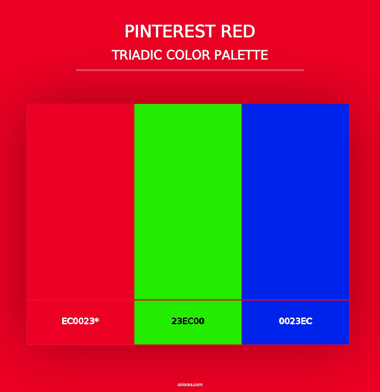 Pinterest Red - Triadic Color Palette