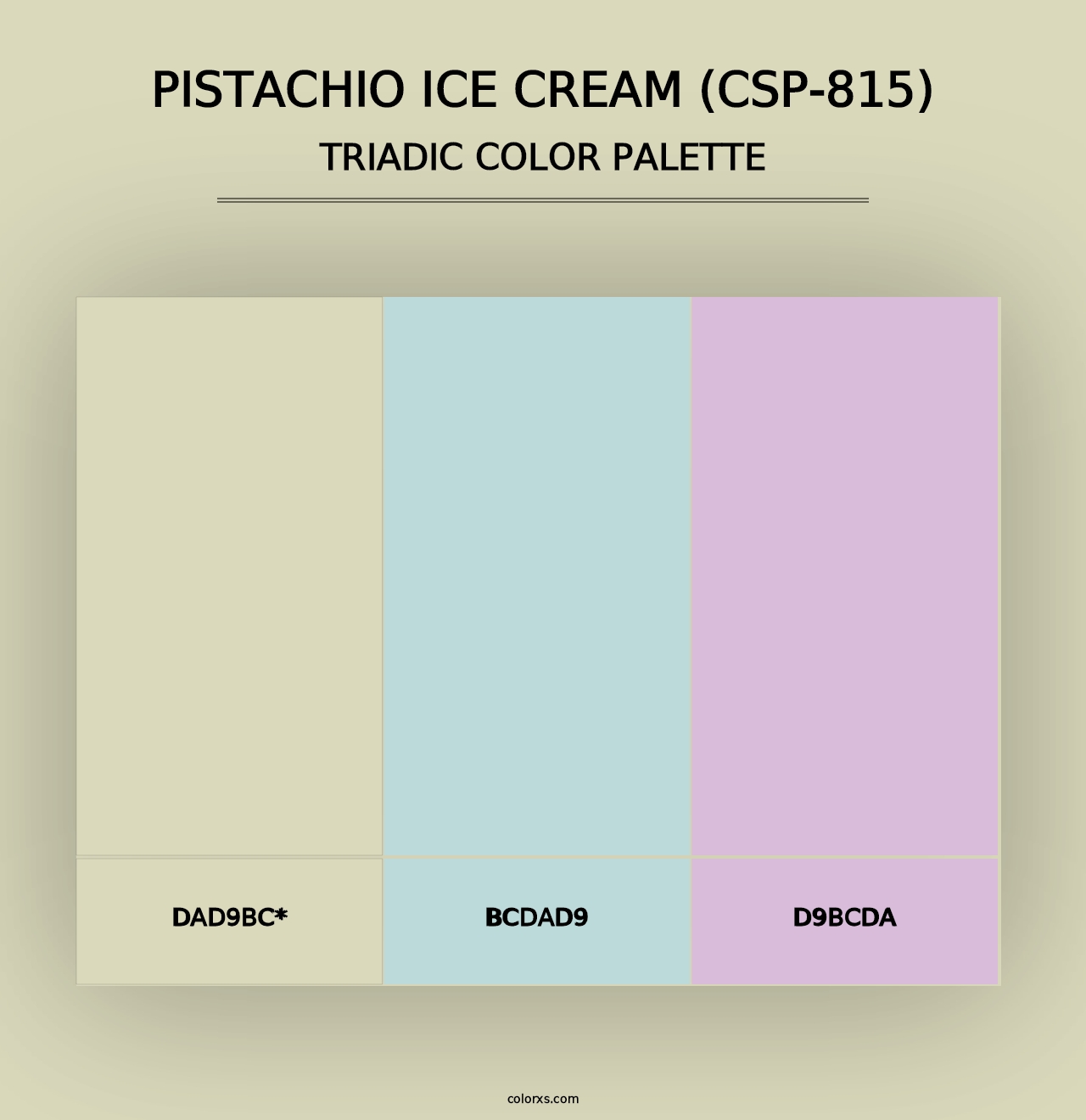 Pistachio Ice Cream (CSP-815) - Triadic Color Palette