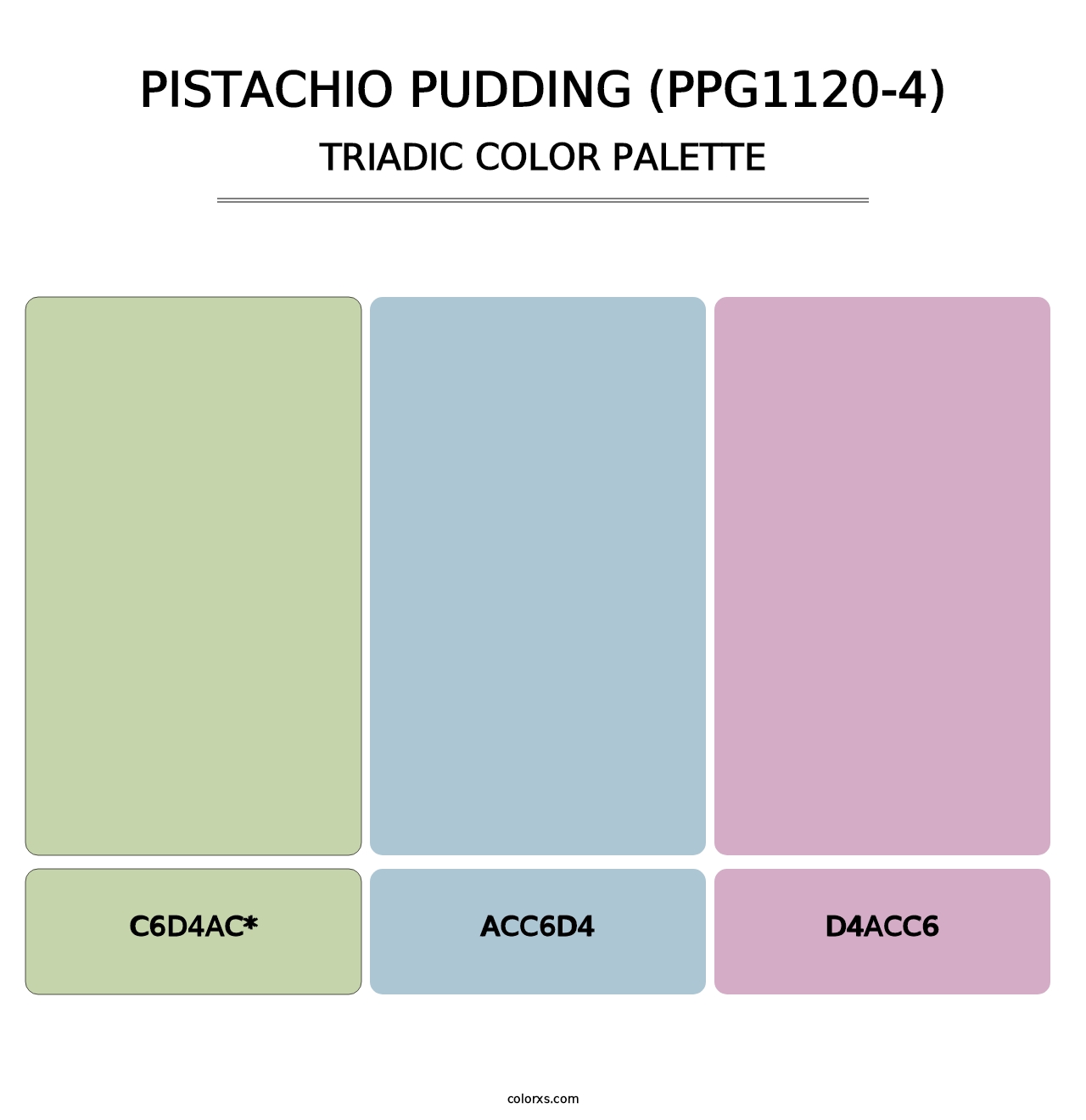 Pistachio Pudding (PPG1120-4) - Triadic Color Palette