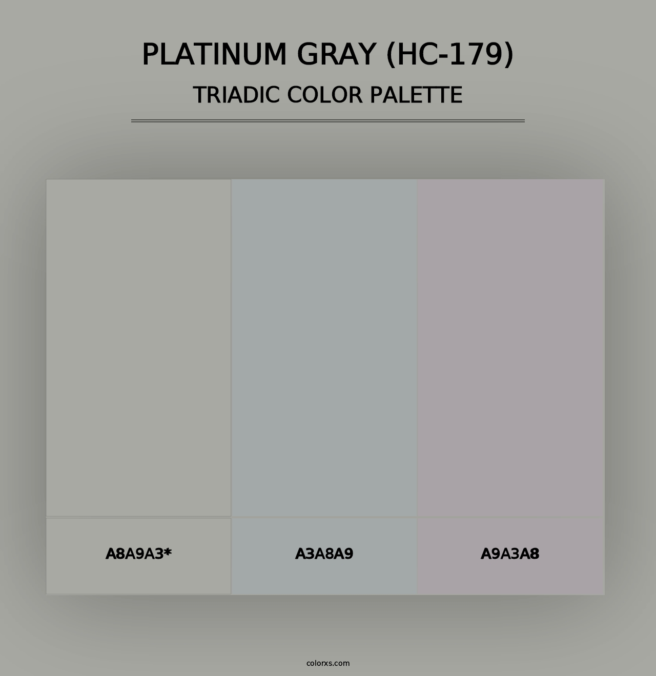 Platinum Gray (HC-179) - Triadic Color Palette