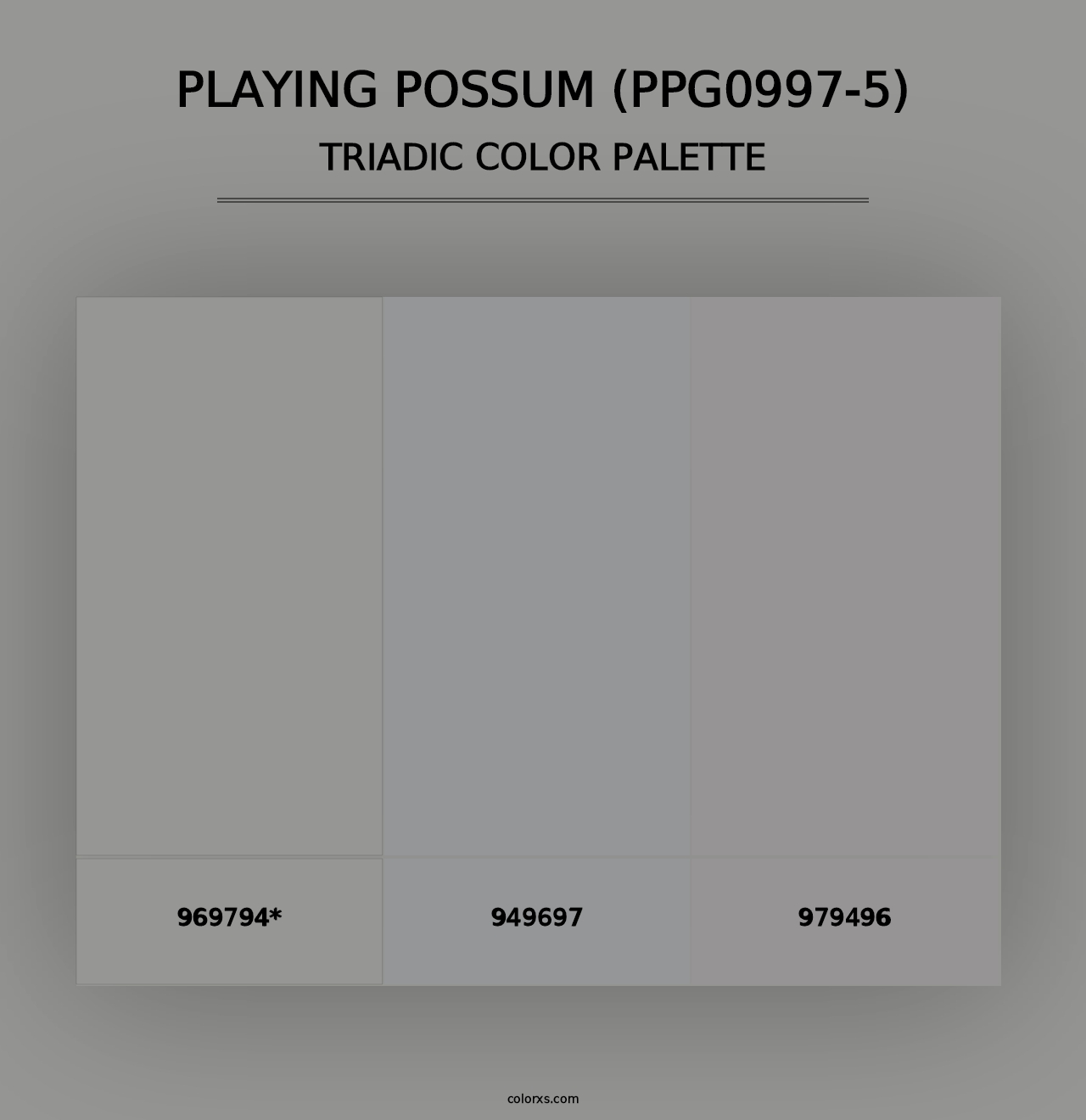 Playing Possum (PPG0997-5) - Triadic Color Palette