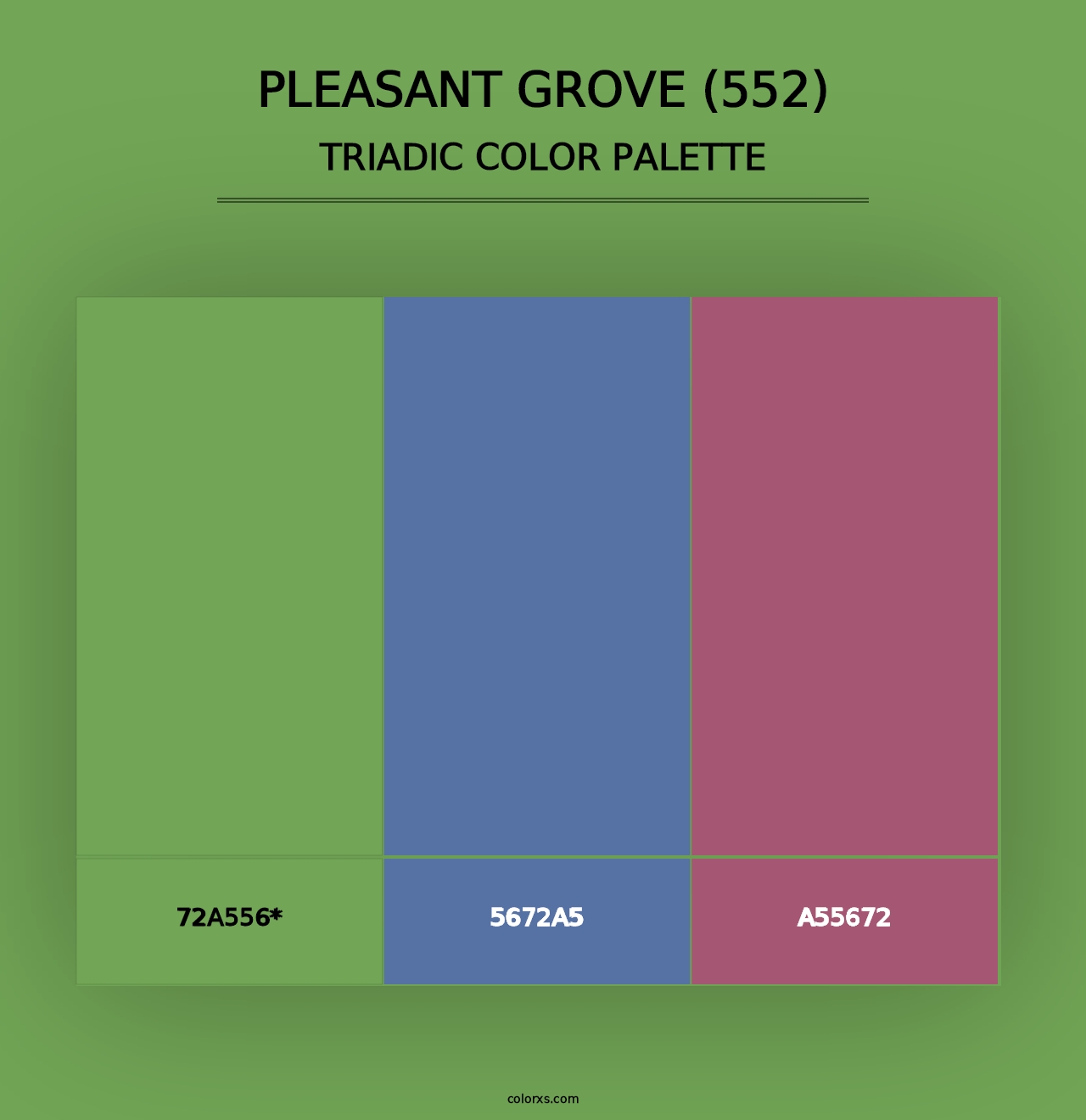 Pleasant Grove (552) - Triadic Color Palette