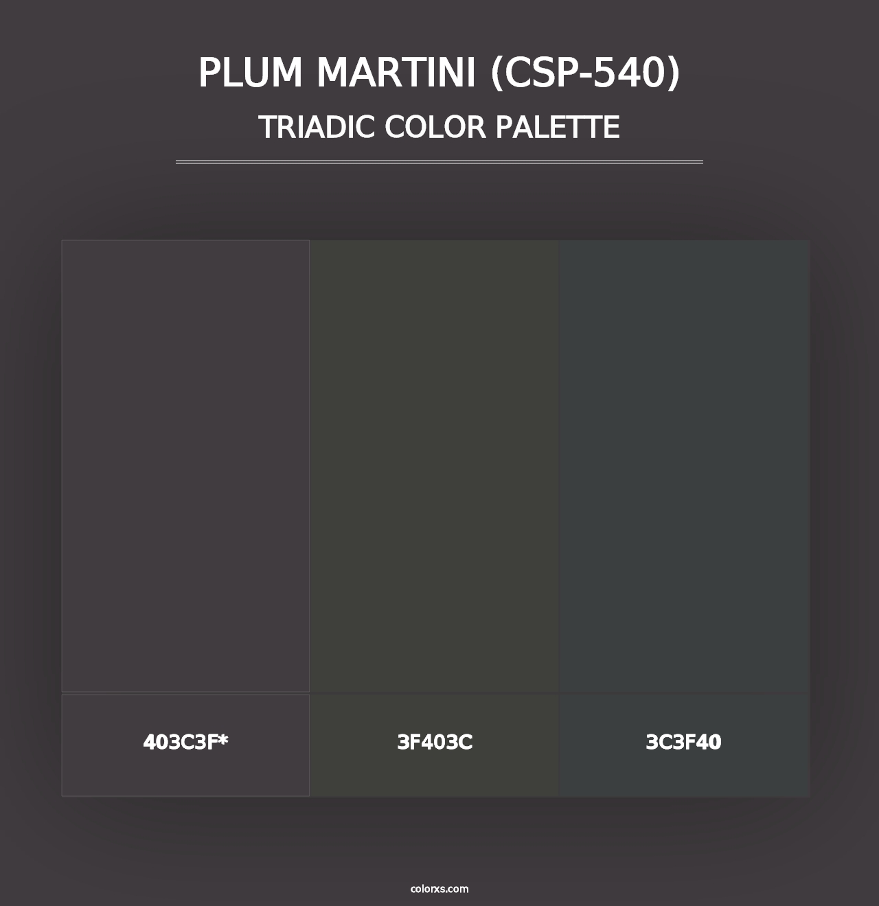 Plum Martini (CSP-540) - Triadic Color Palette