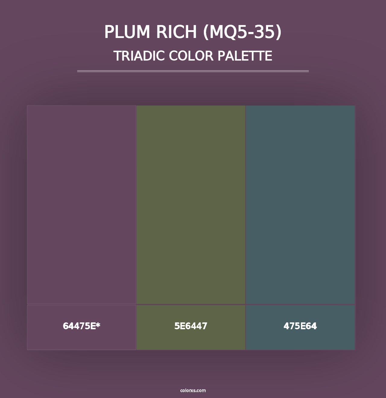 Plum Rich (MQ5-35) - Triadic Color Palette