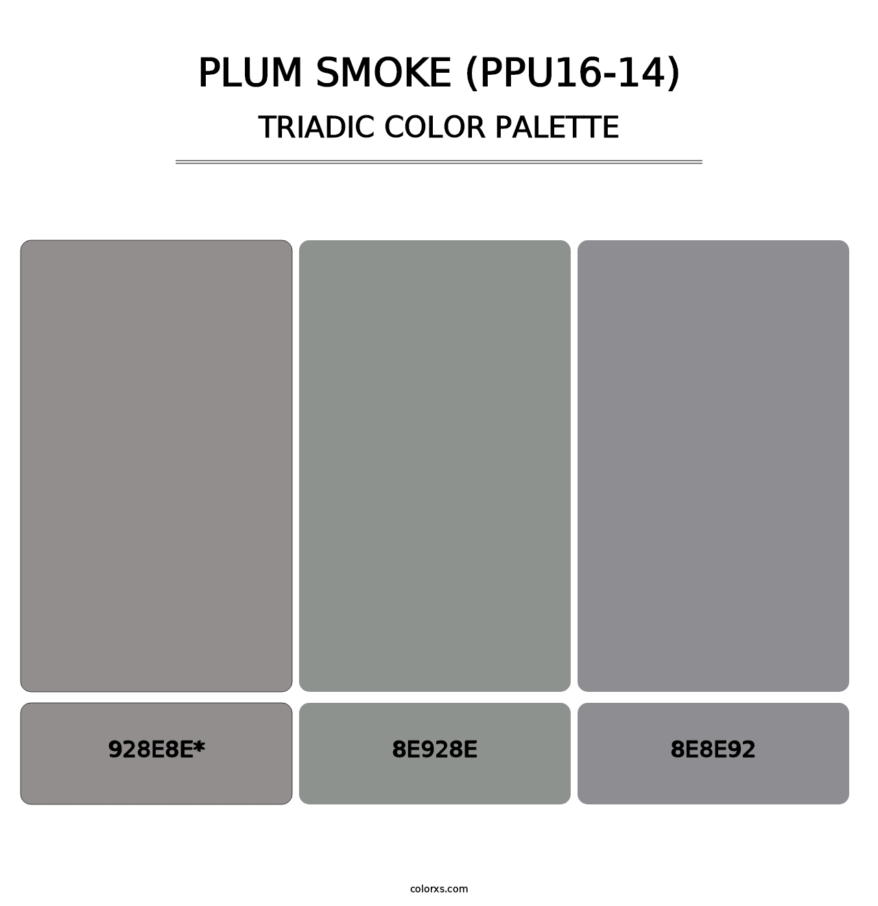 Plum Smoke (PPU16-14) - Triadic Color Palette