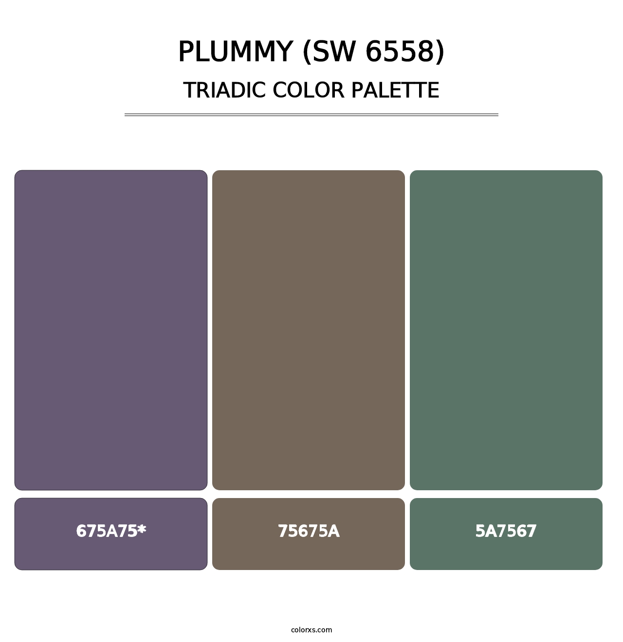 Plummy (SW 6558) - Triadic Color Palette