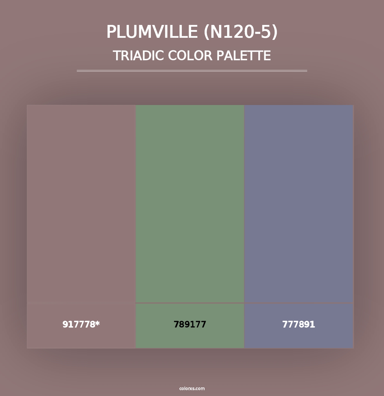 Plumville (N120-5) - Triadic Color Palette