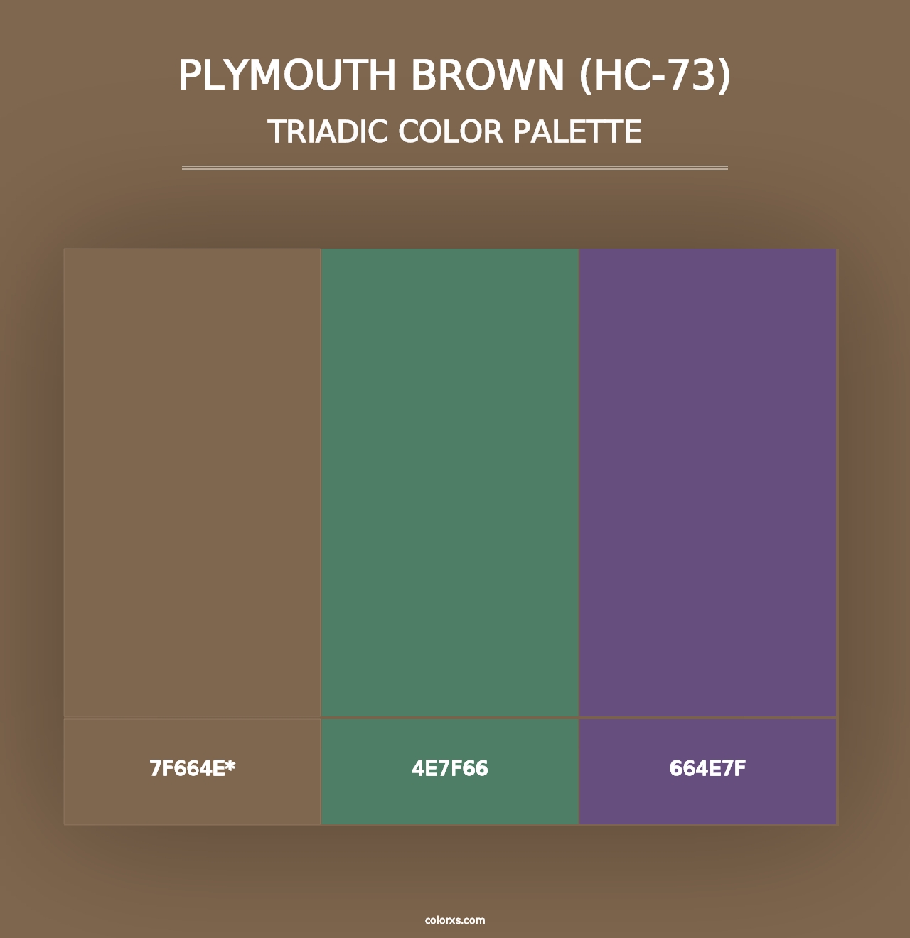 Plymouth Brown (HC-73) - Triadic Color Palette