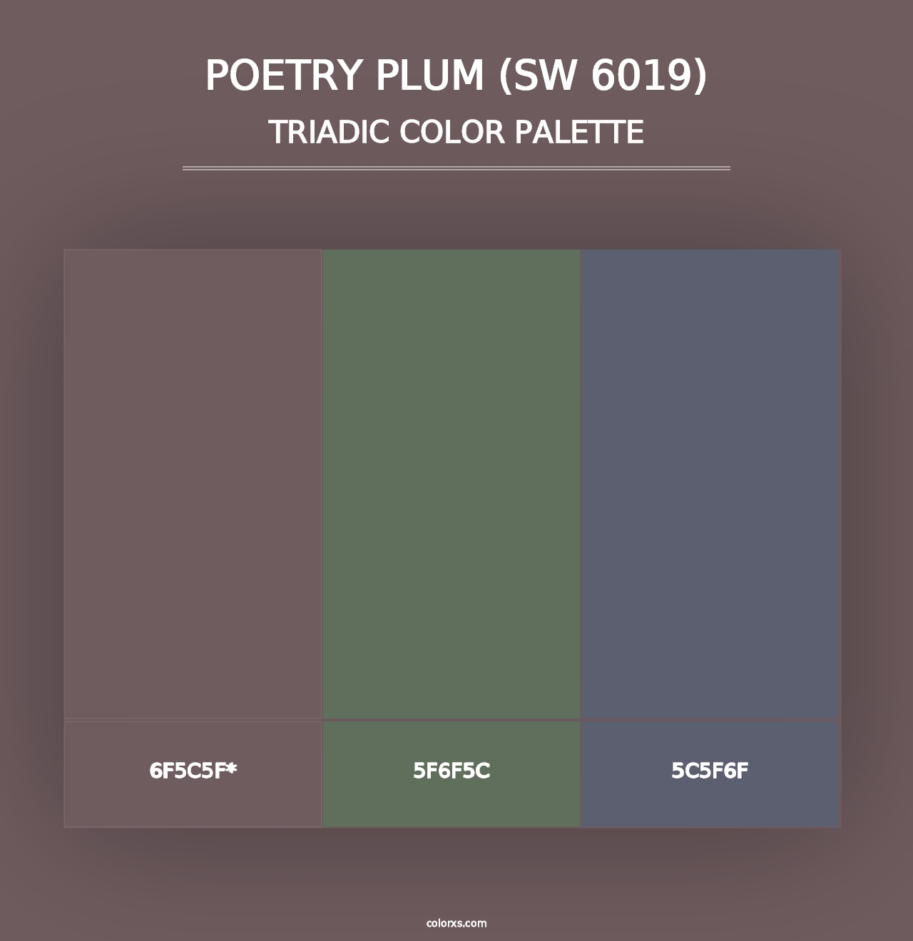 Poetry Plum (SW 6019) - Triadic Color Palette