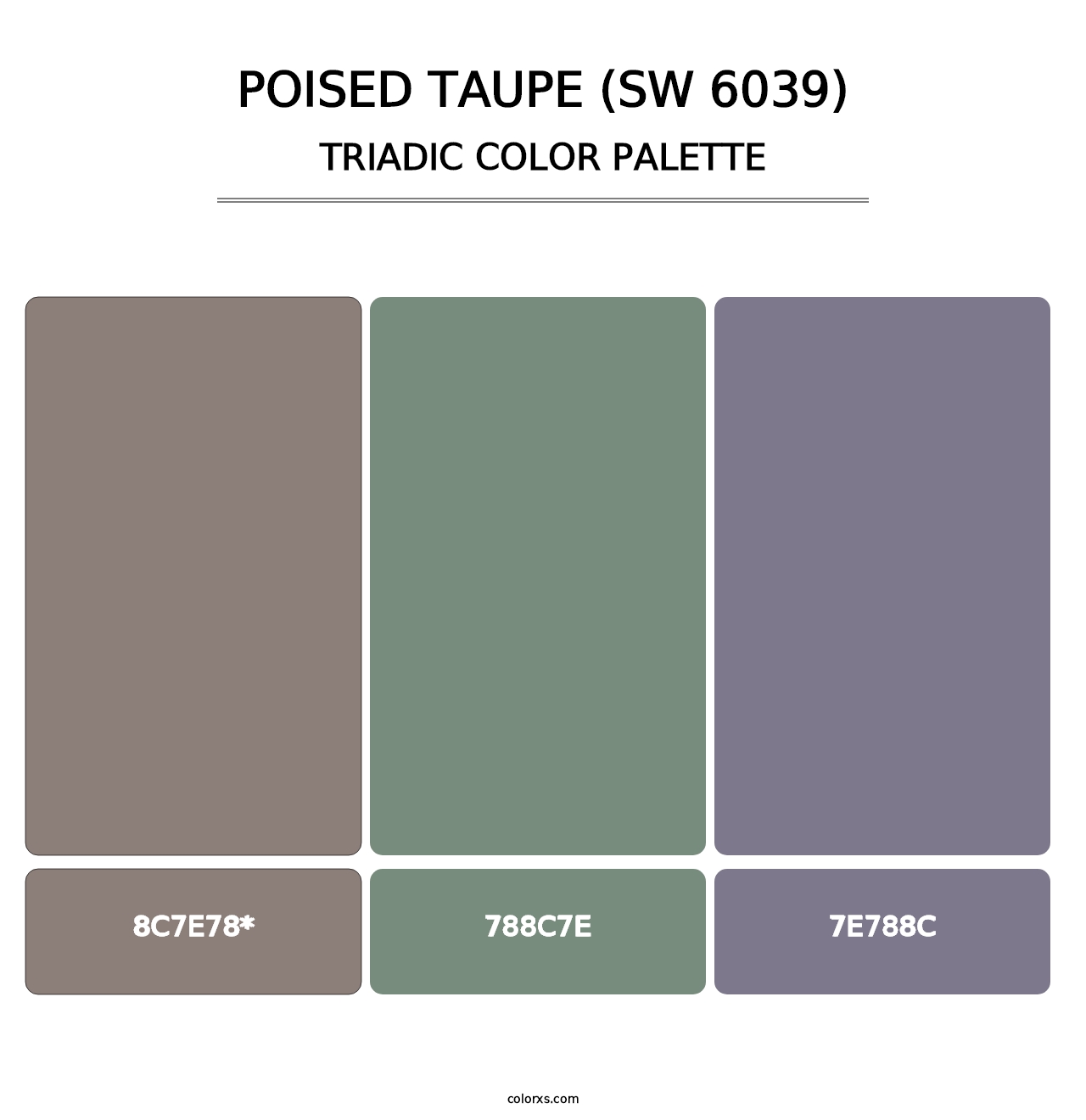 Poised Taupe (SW 6039) - Triadic Color Palette