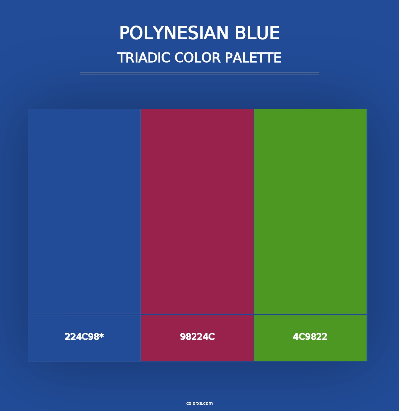 Polynesian Blue - Triadic Color Palette