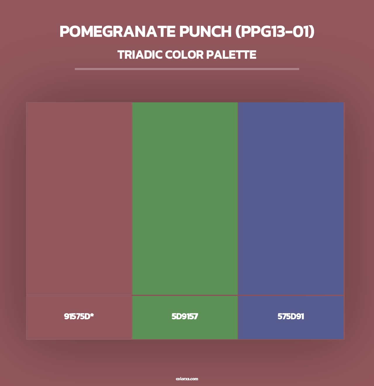 Pomegranate Punch (PPG13-01) - Triadic Color Palette